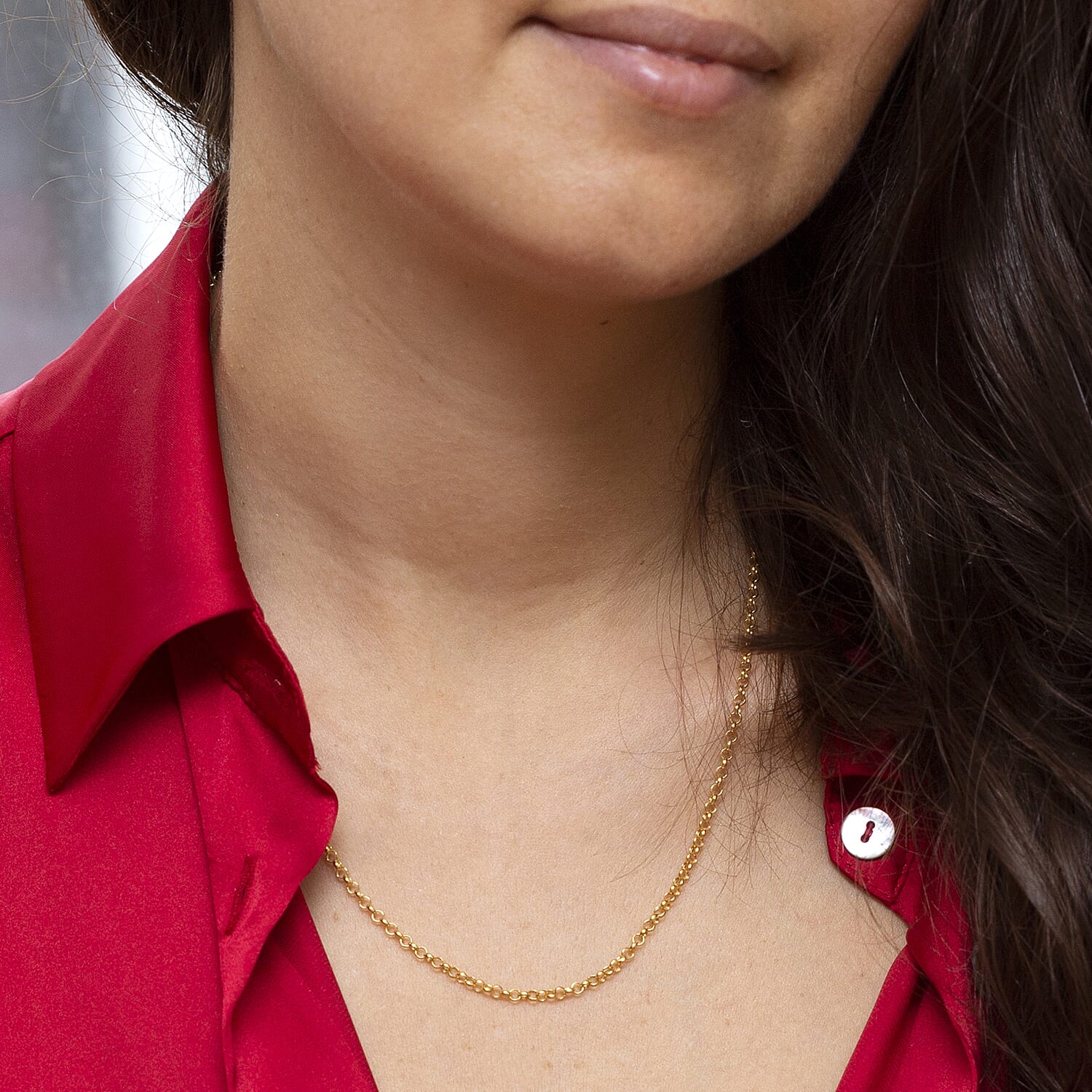 9K Yellow Gold  Chain (Size - 18),  Gold Wt. 1.6 Gms