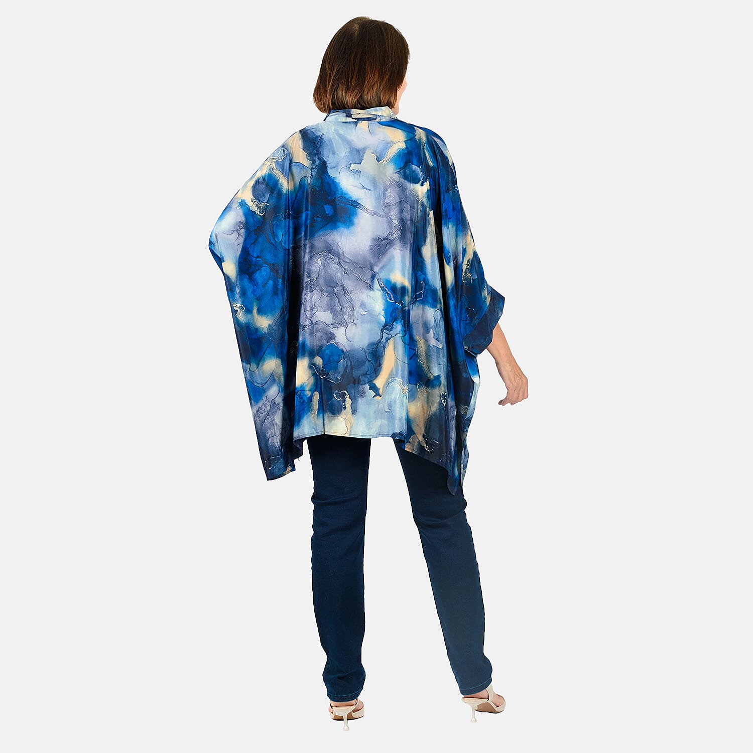 TAMSY Floral Printed Top with Pockets (One Size 8-18) - Blue