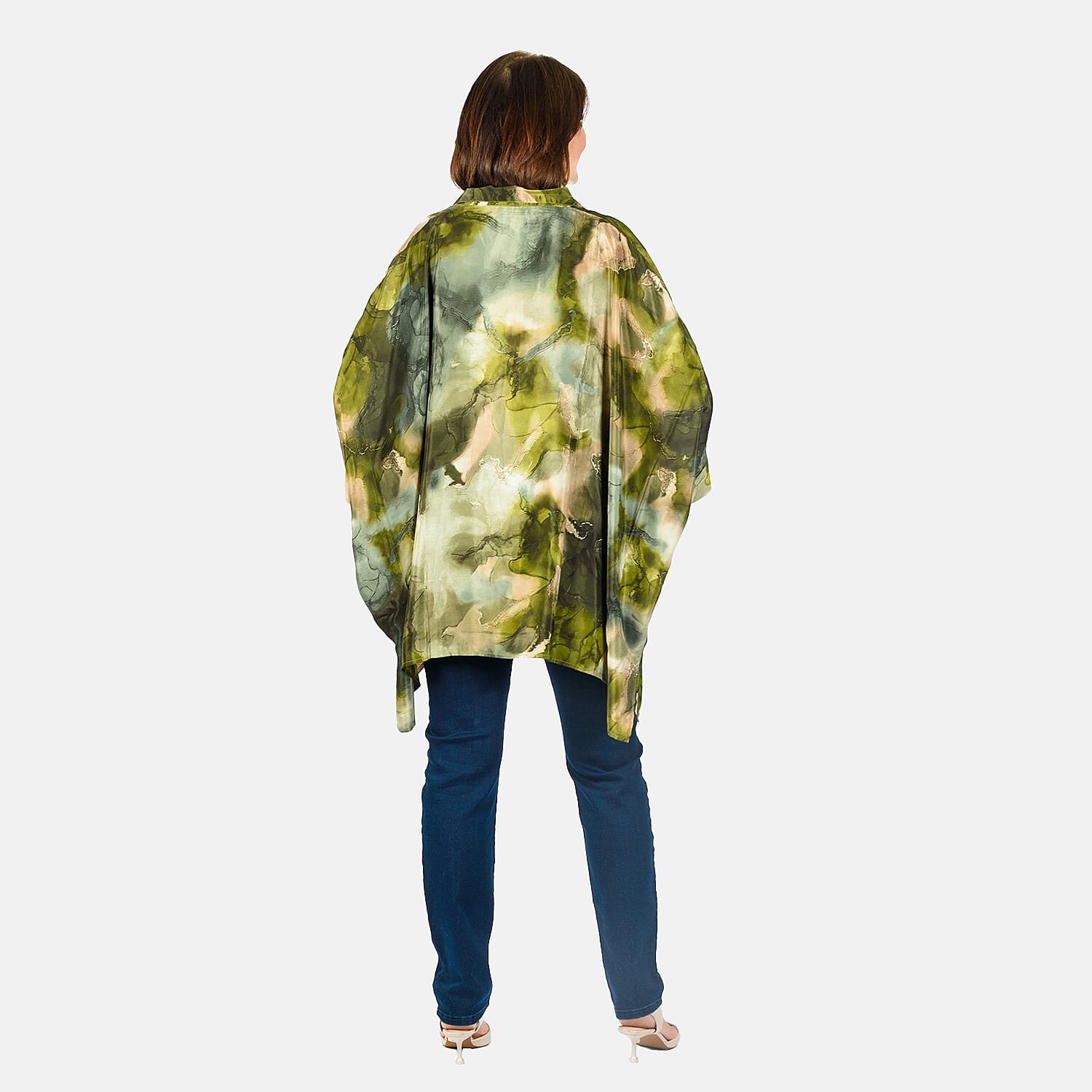 Floral Printed Top with Pockets (One Size 8-18) - Green