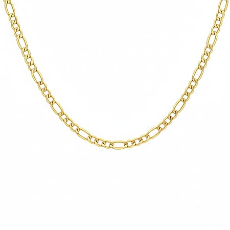Diamond Cut Figaro Chain 18 Inch in 9K Yellow Gold