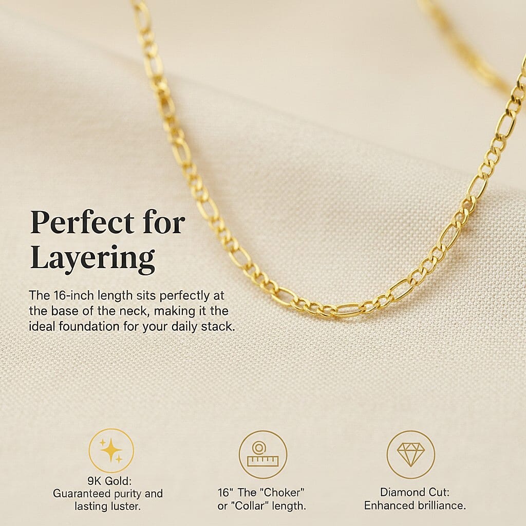 9K Yellow Gold  Chain (Size - 18),  Gold Wt. 2.8 Gms