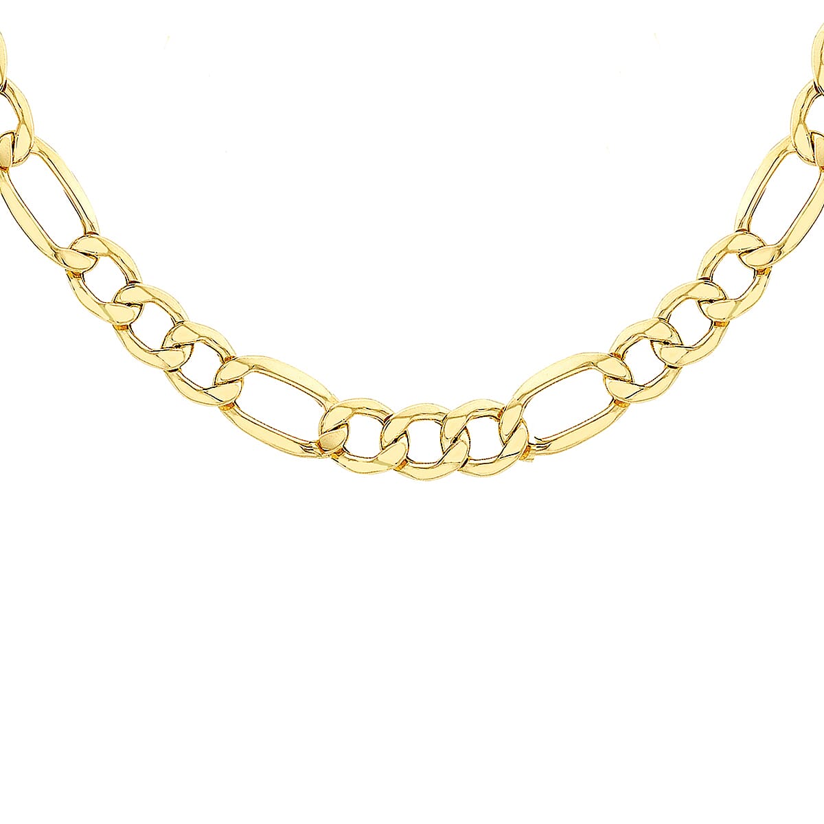 Diamond Cut Figaro Chain 16 Inch in 9K Yellow Gold