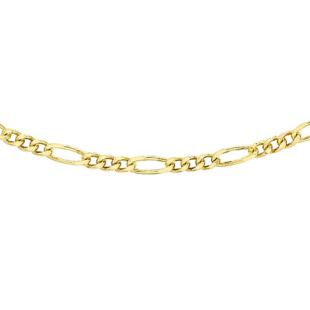 Diamond Cut Figaro Chain 20 Inch in 9K Yellow Gold