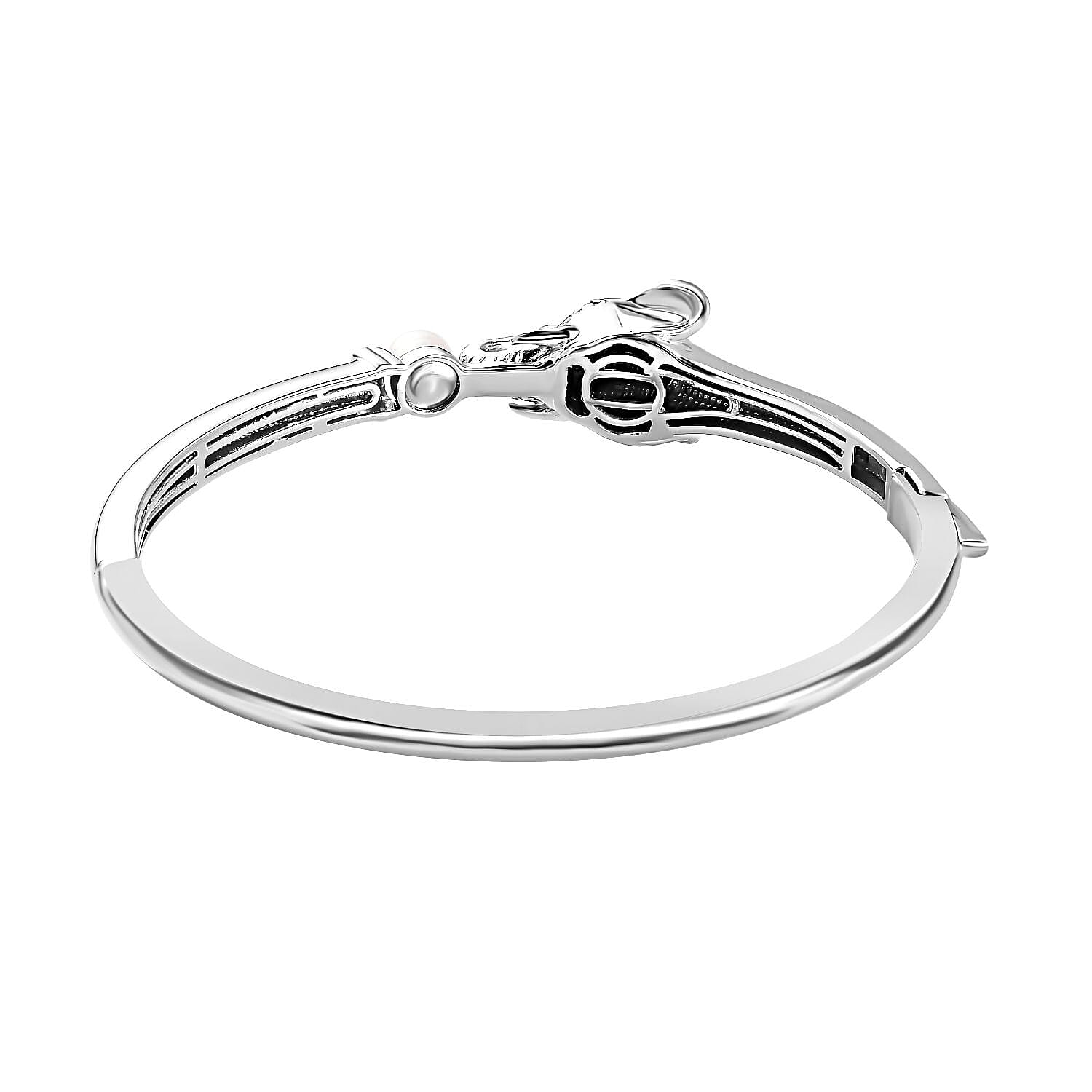 Designer CLOSEOUT - White Fresh Water Pearl Elephant Bangle