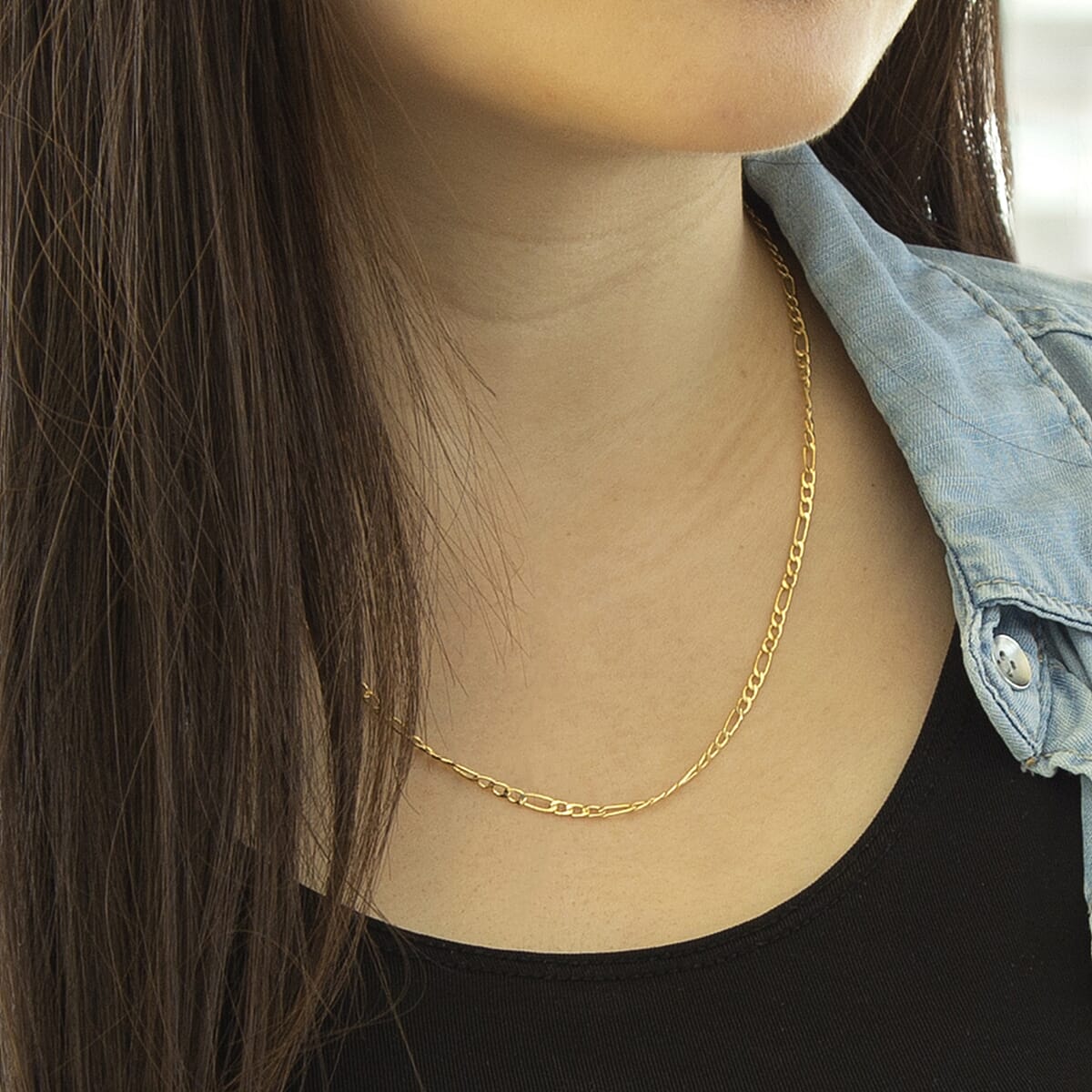 9K Yellow Gold  Chain (Size - 18),  Gold Wt. 1.8 Gms