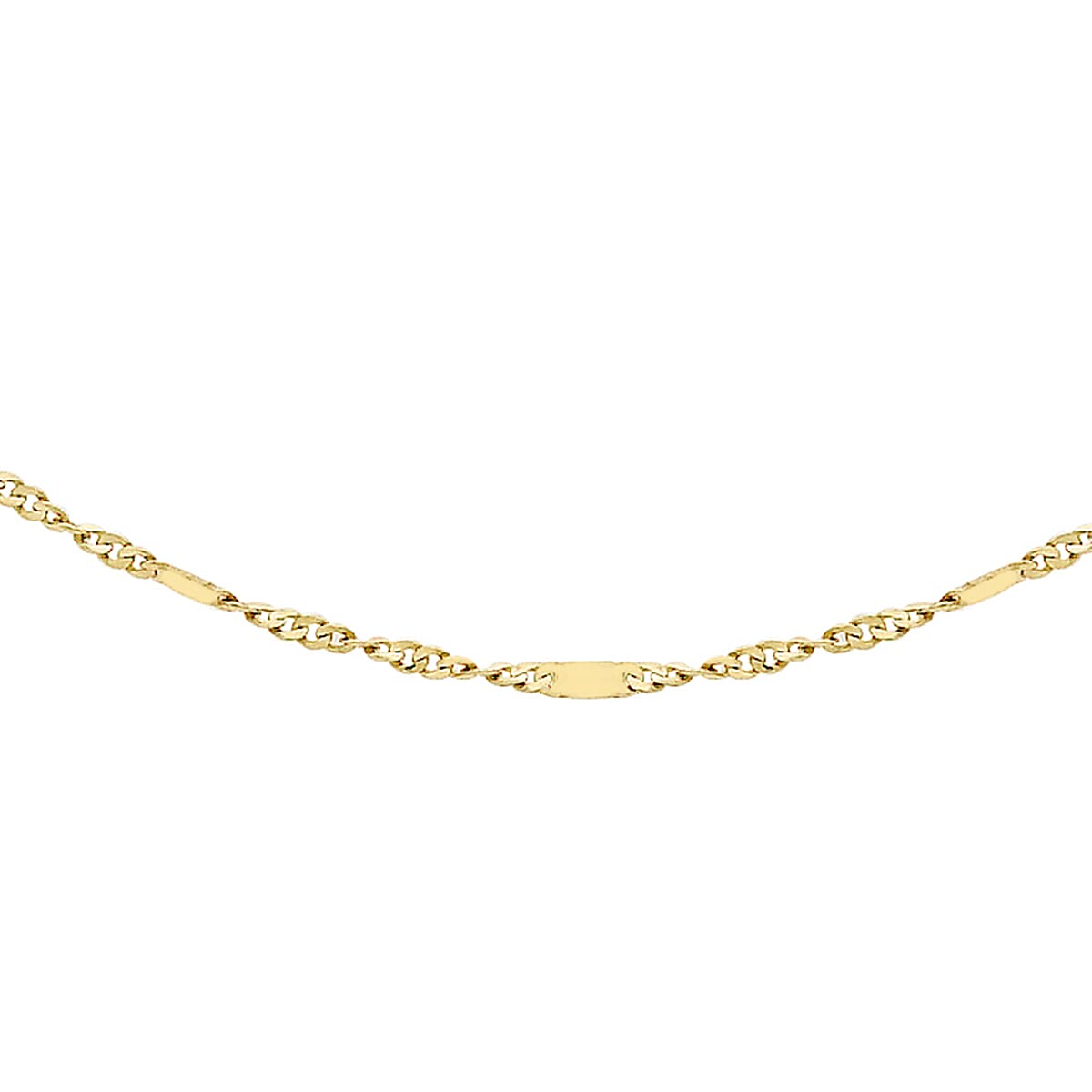 9K Yellow Gold  Chain (Size - 16),  Gold Wt. 0.91 Gms