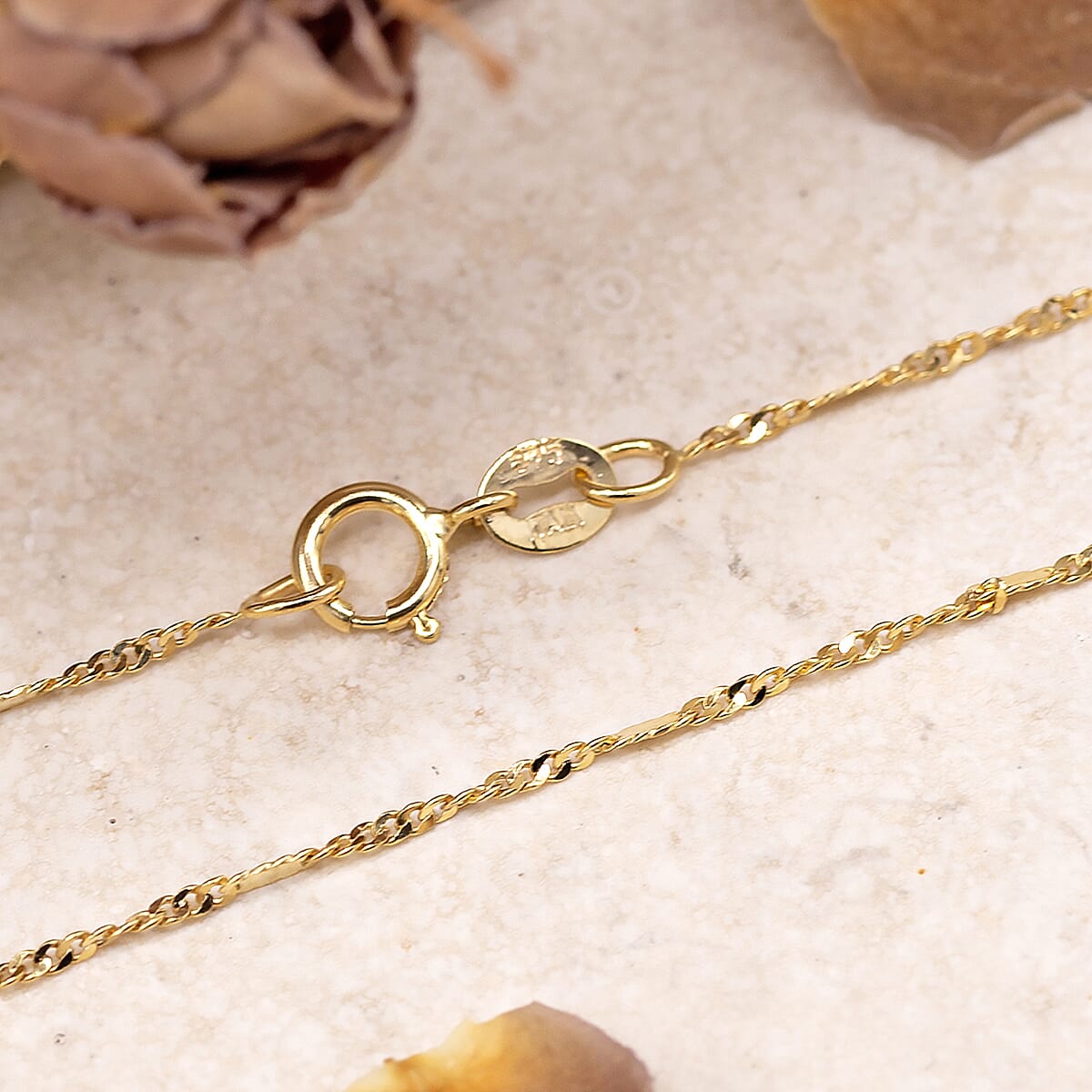 9K Yellow Gold  Chain (Size - 16),  Gold Wt. 0.91 Gms