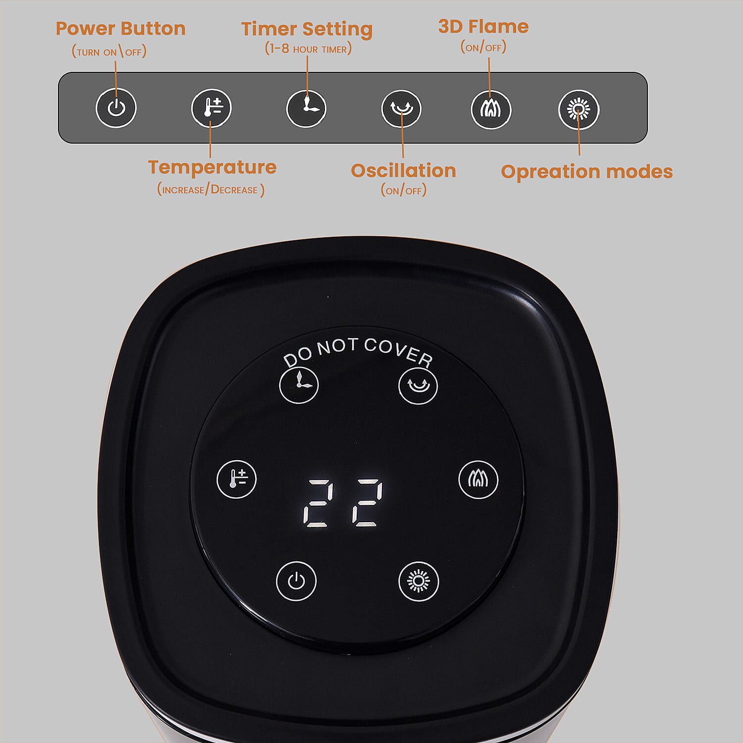 Lowest Ever Buy Opportunity - Energy Efficient Ceramic Heater With Fireplace, Remote Control- Heats upto 45 degrees With Safety Tip-Over Feature - 1400W-2000W