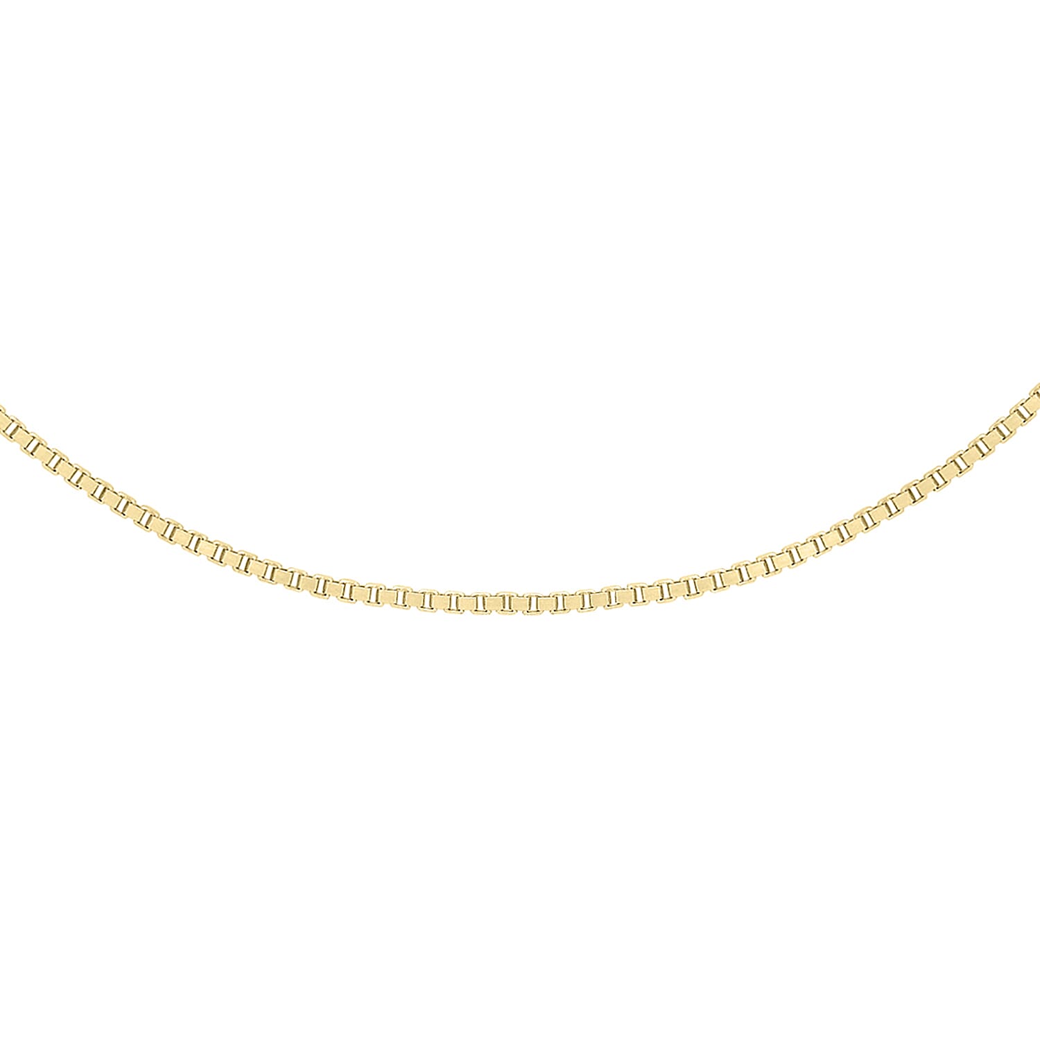 9K Yellow Gold Box Venetian Chain (Size - 20) with Spring Ring Clasp