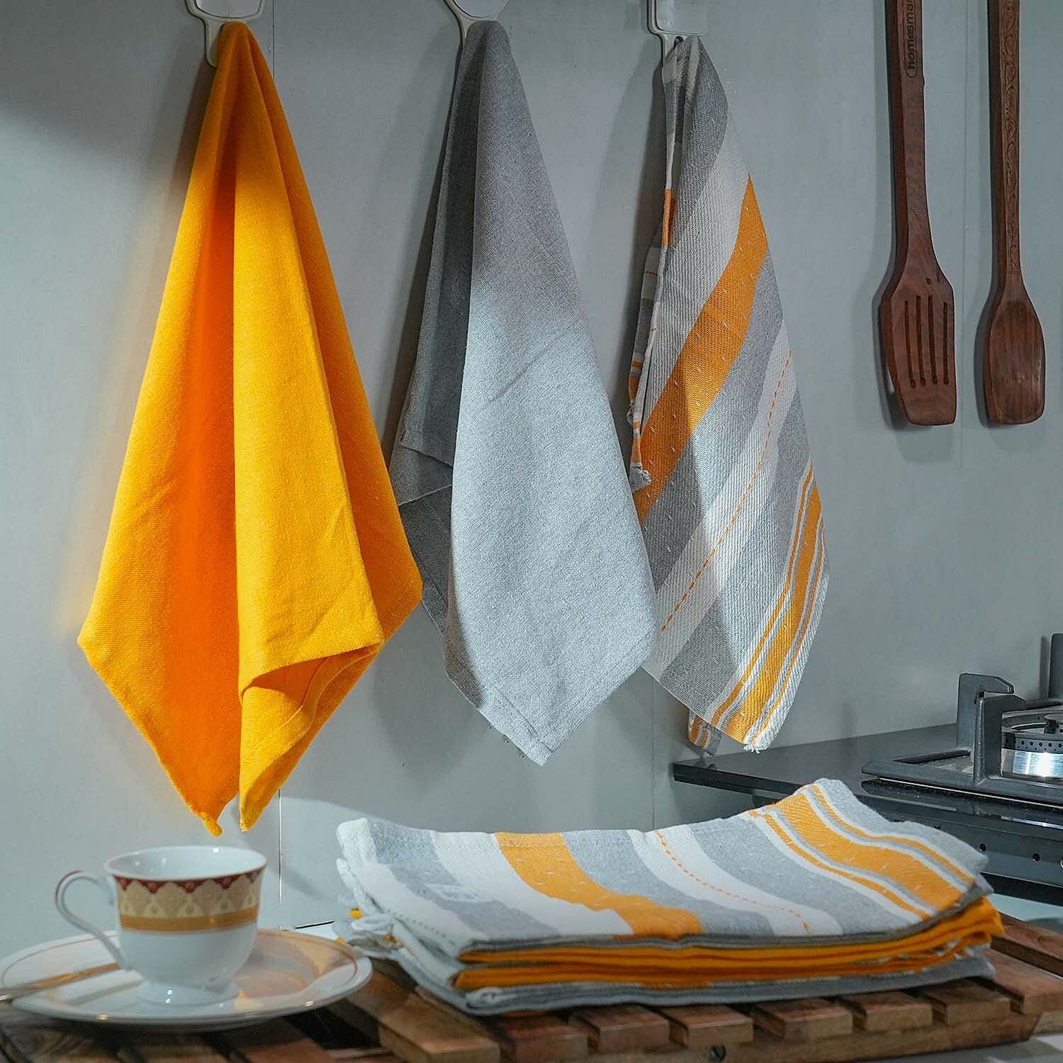 Set of 12 Cotton and Polyester Kitchen Towels