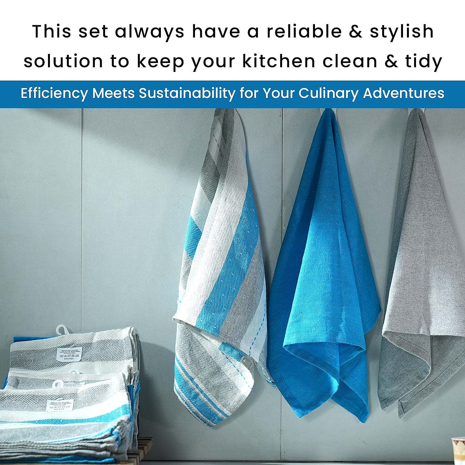 Set of 12 - Cotton Kitchen Towel (Size 56x36 cm) - Turquoise