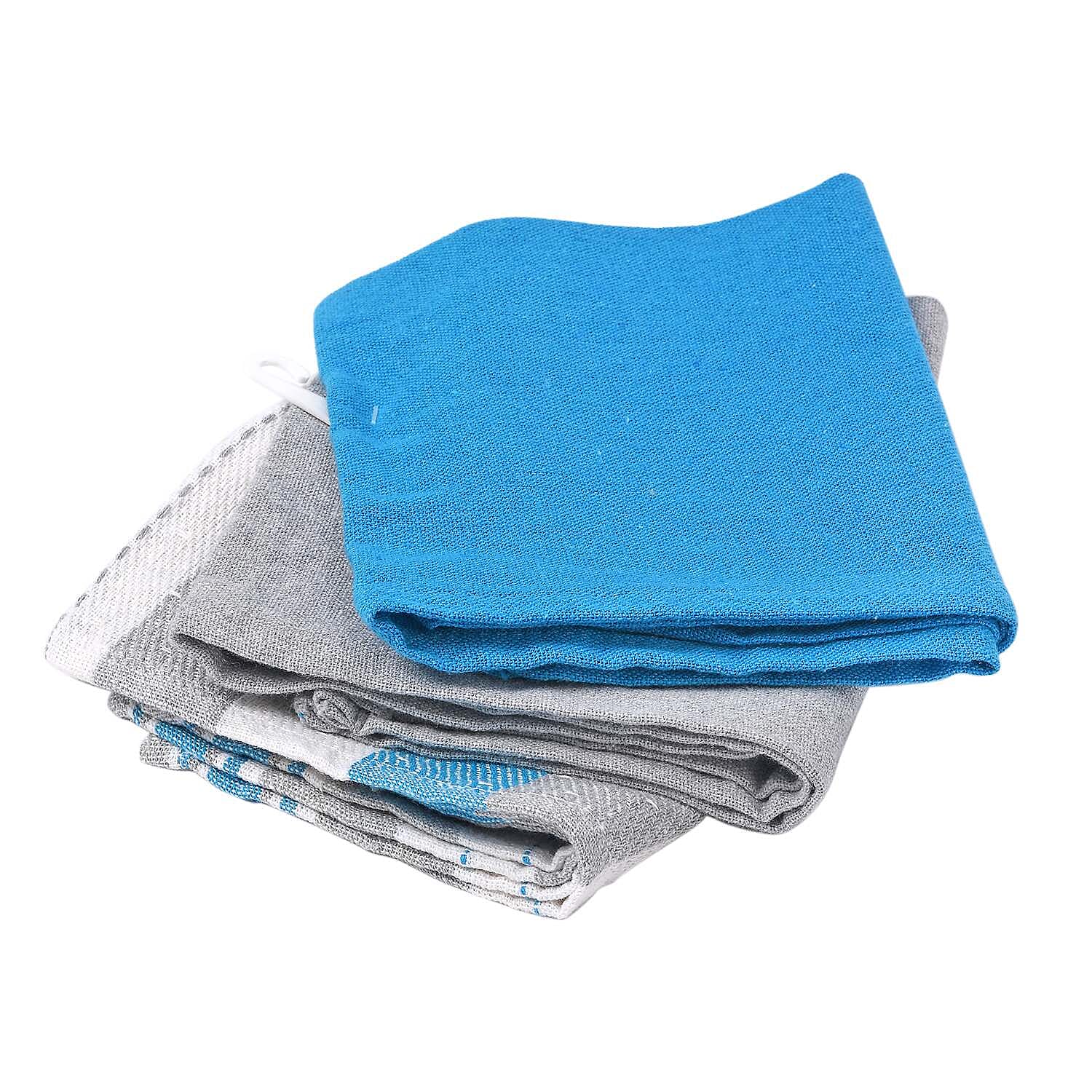 Set of 12 - Cotton Kitchen Towel (Size 56x36 cm) - Turquoise