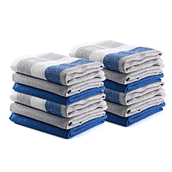 Set of 12 Cotton and Polyester Kitchen Towels