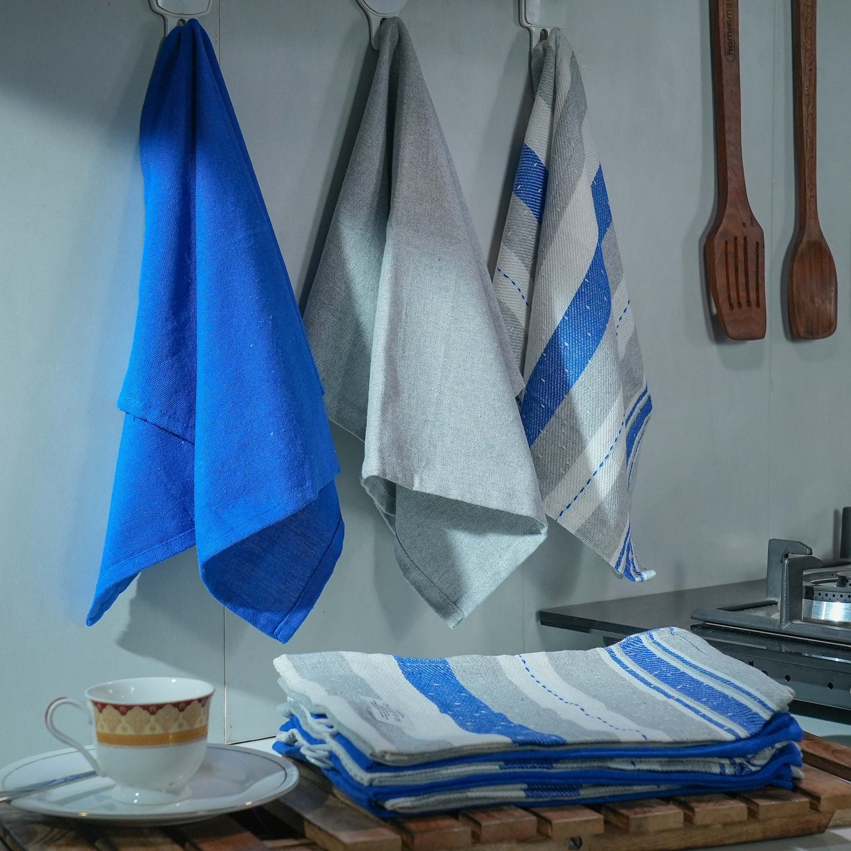 Set of 12 - Cotton Kitchen Towel (Size 56x36 cm) - Navy