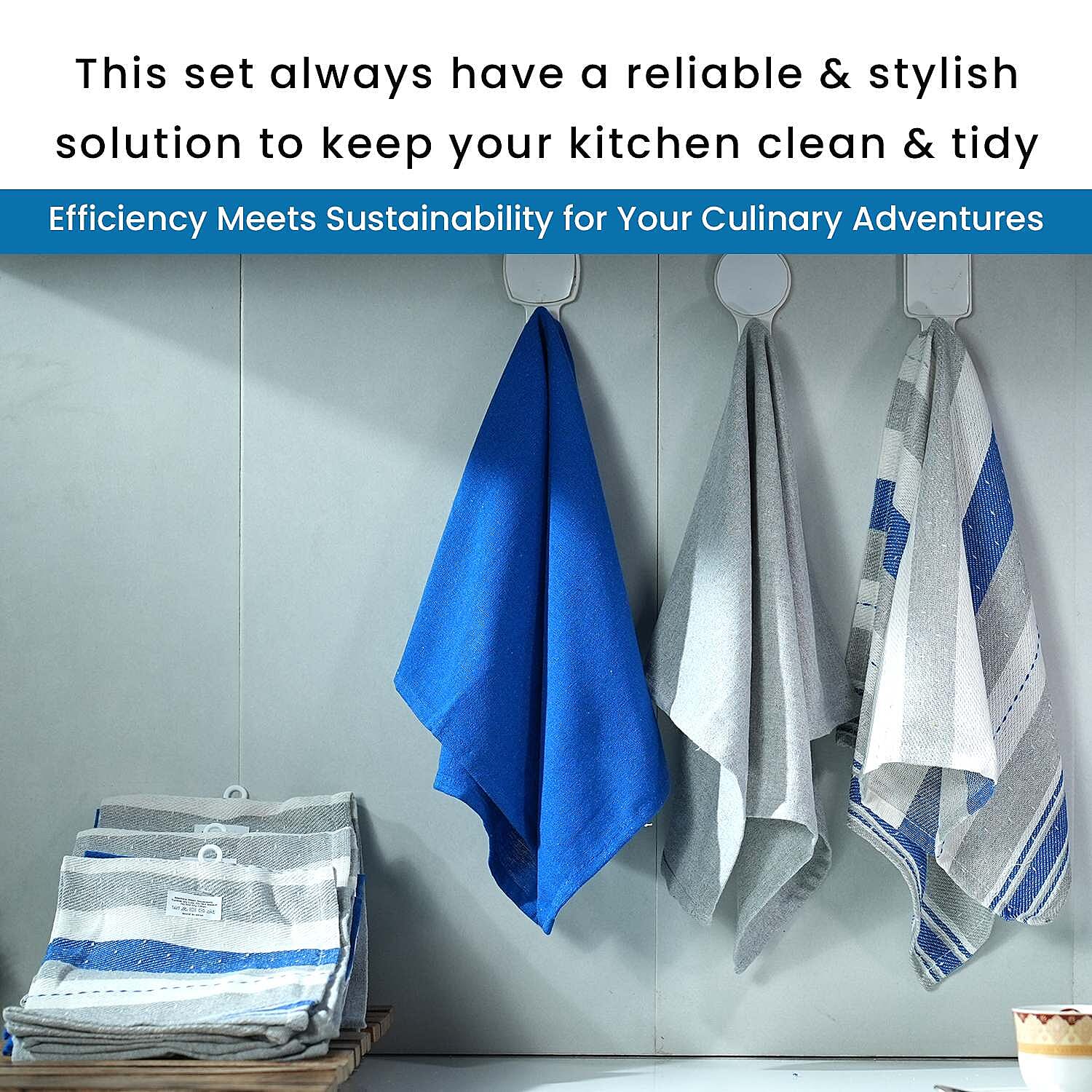 Set of 12 - Cotton Kitchen Towel (Size 56x36 cm) - Navy