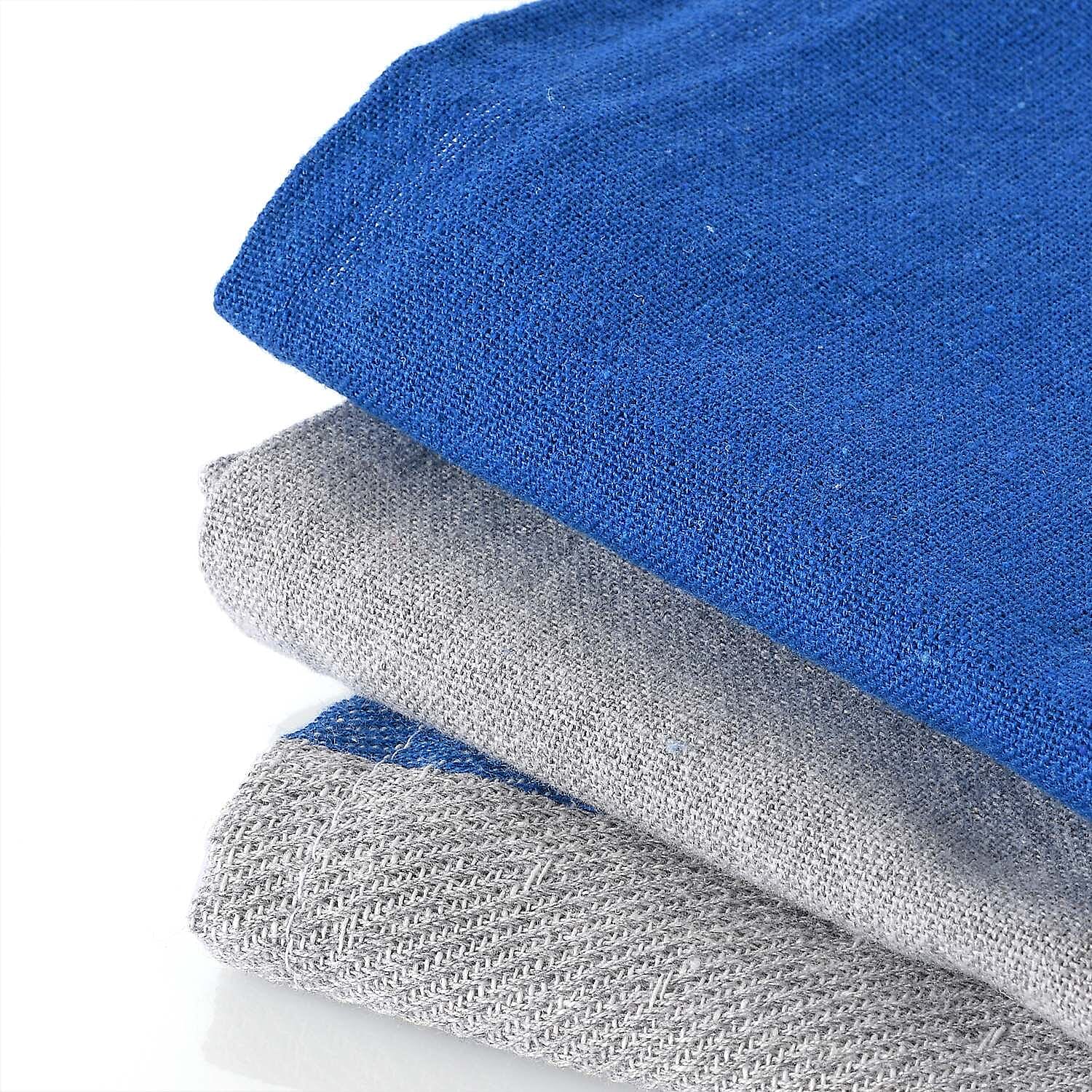 Set of 12 - Cotton Kitchen Towel (Size 56x36 cm) - Navy