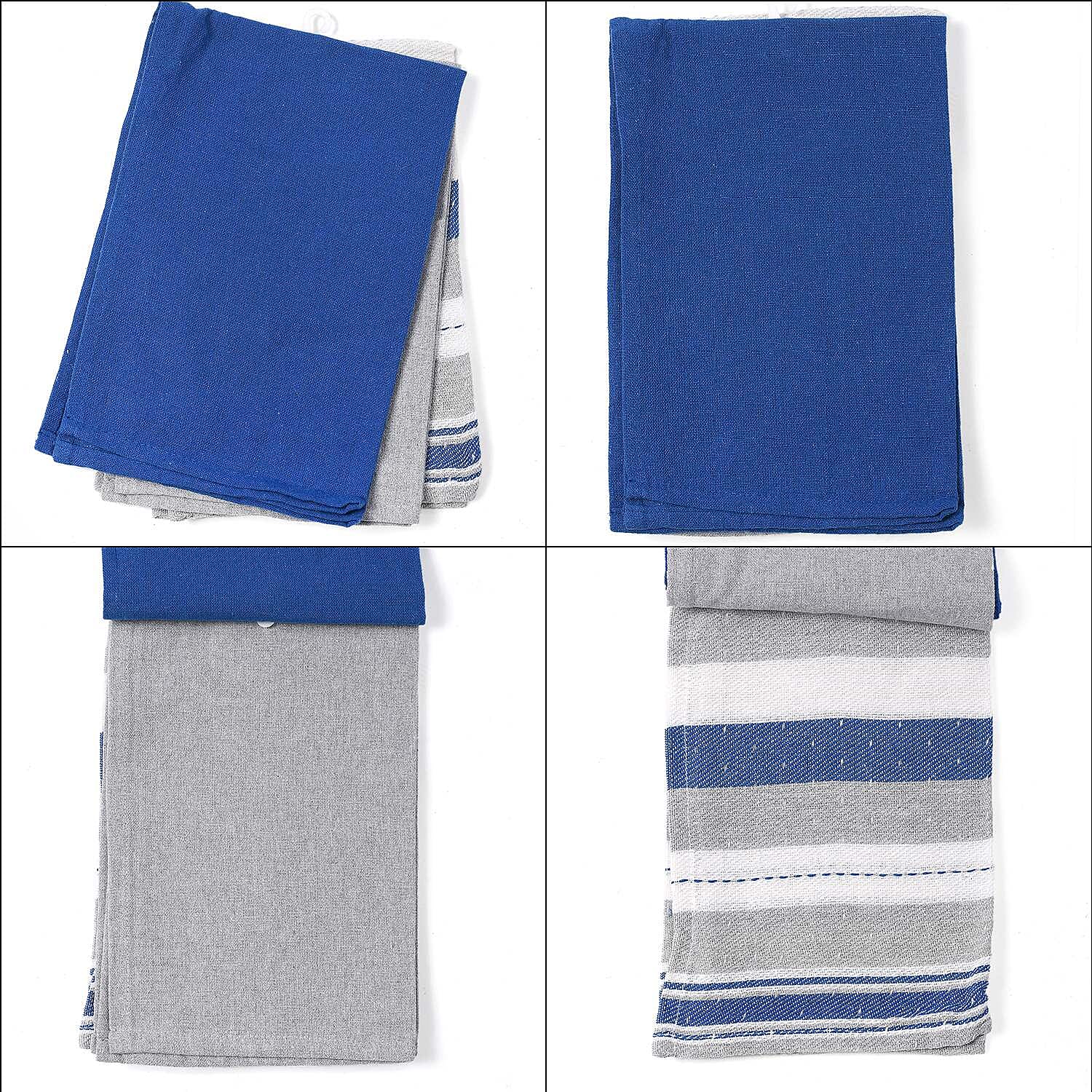 Set of 12 - Cotton Kitchen Towel (Size 56x36 cm) - Navy