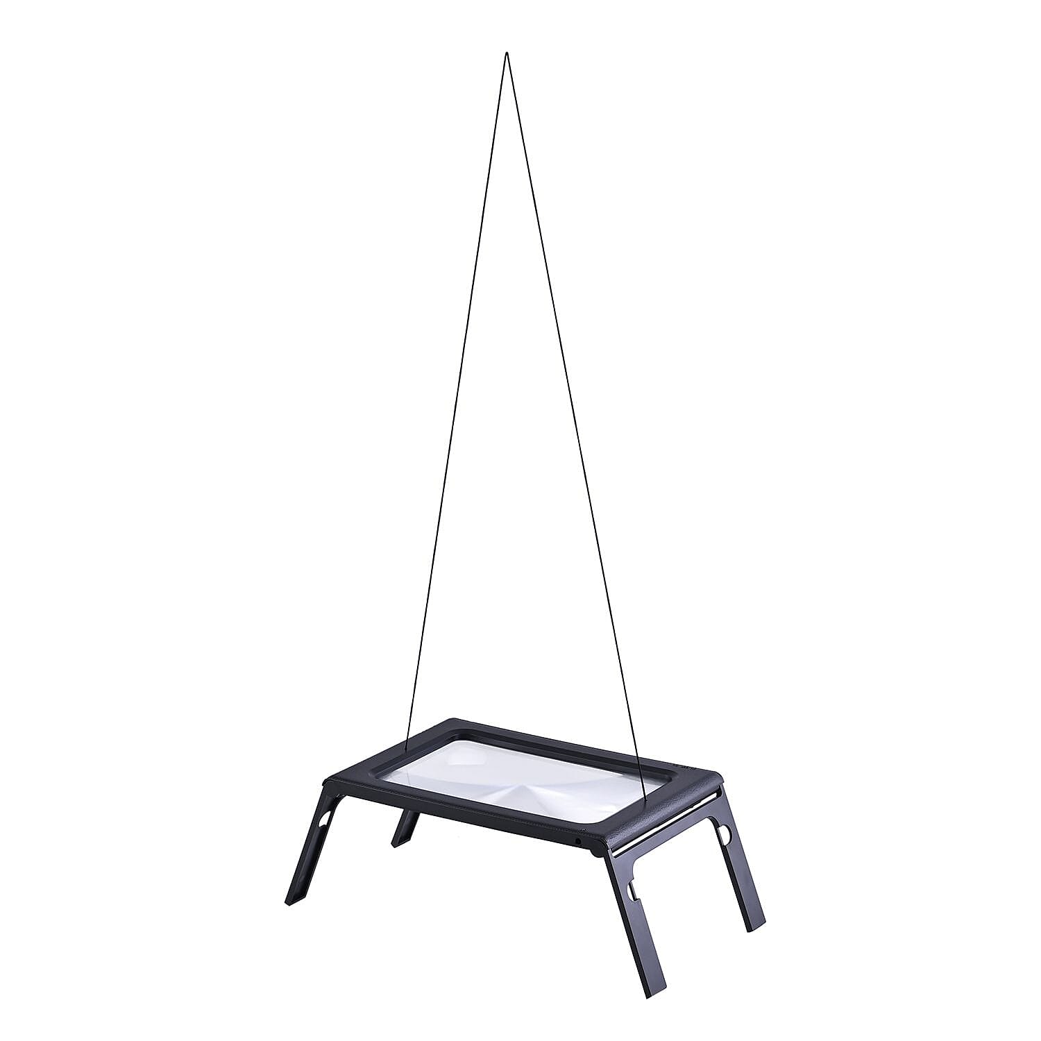 Hands Free 2.5X Magnifying Glass with 6 LEDs Battery or USB operated (2xAAA batteries, Not Incl.) - Black