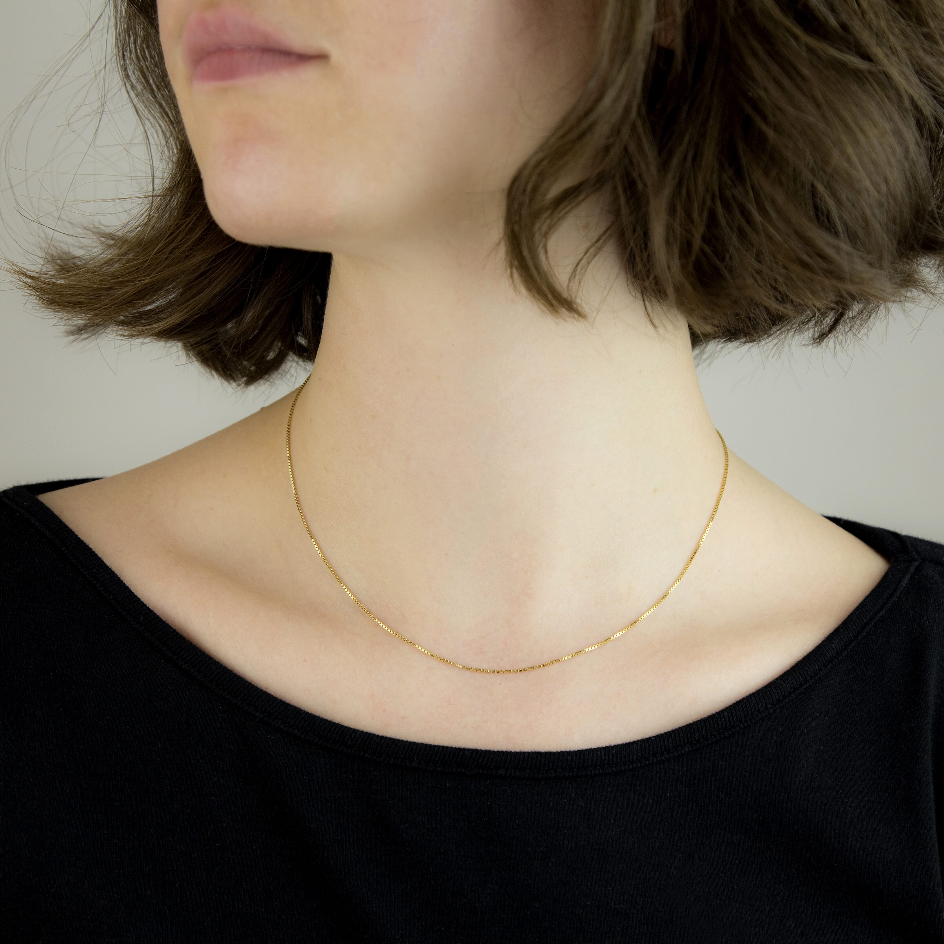 9K Yellow Gold  Chain (Size - 16),  Gold Wt. 1.8 Gms