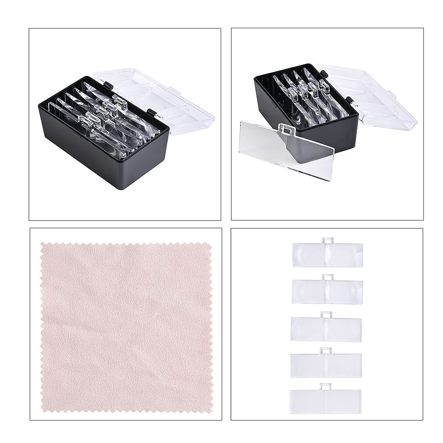 Magnifying Eyeglasses with Five Lenses of Different Magnifications (3XAAA Not Incl.) - White