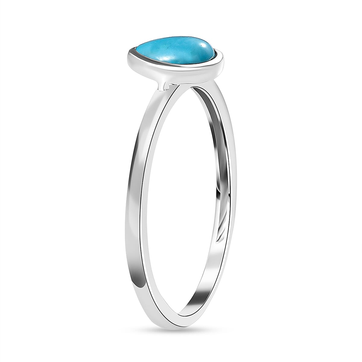 Arizona Sleeping Beauty Turquoise Solitaire Ring in Sterling Silver