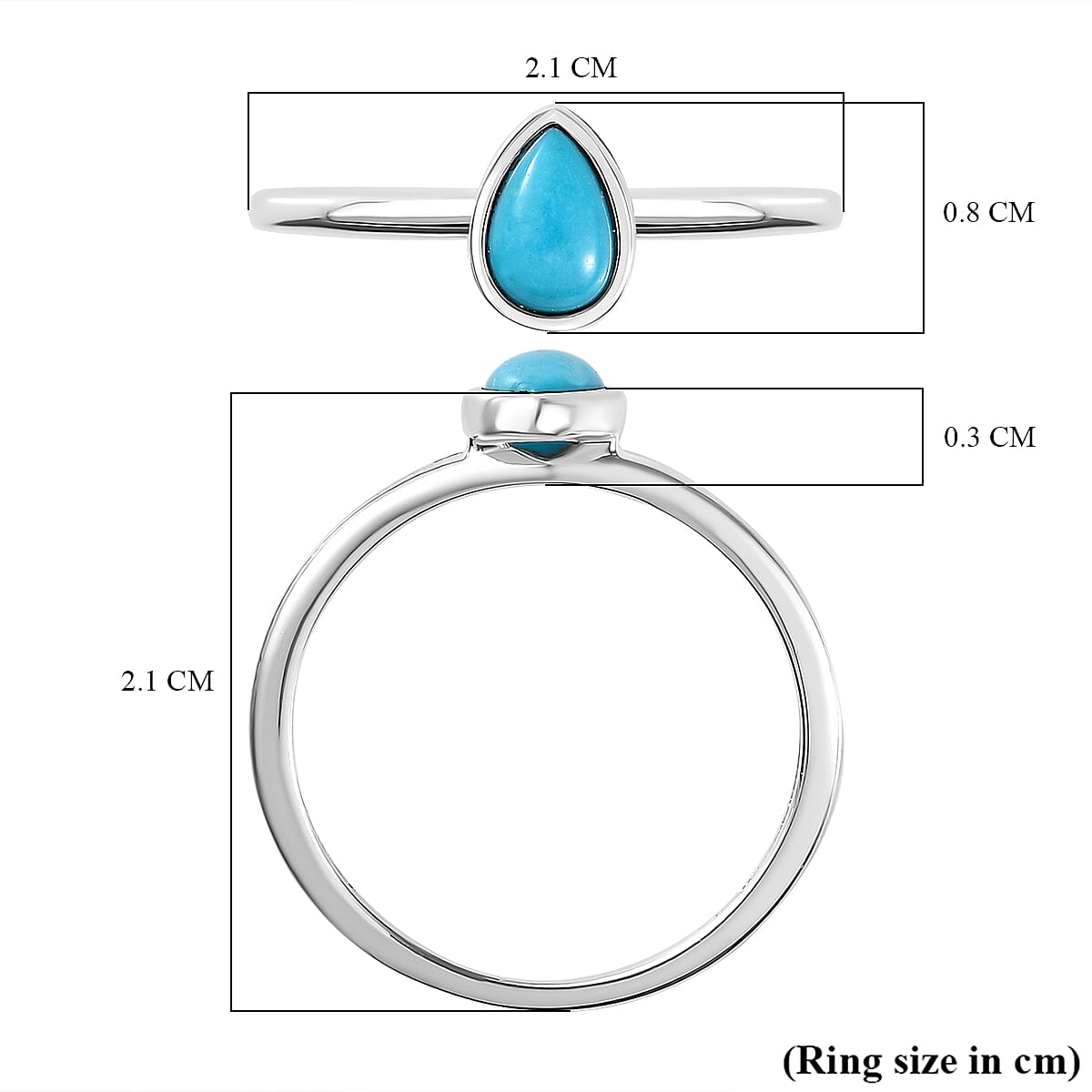 Arizona Sleeping Beauty Turquoise Solitaire Ring in Sterling Silver