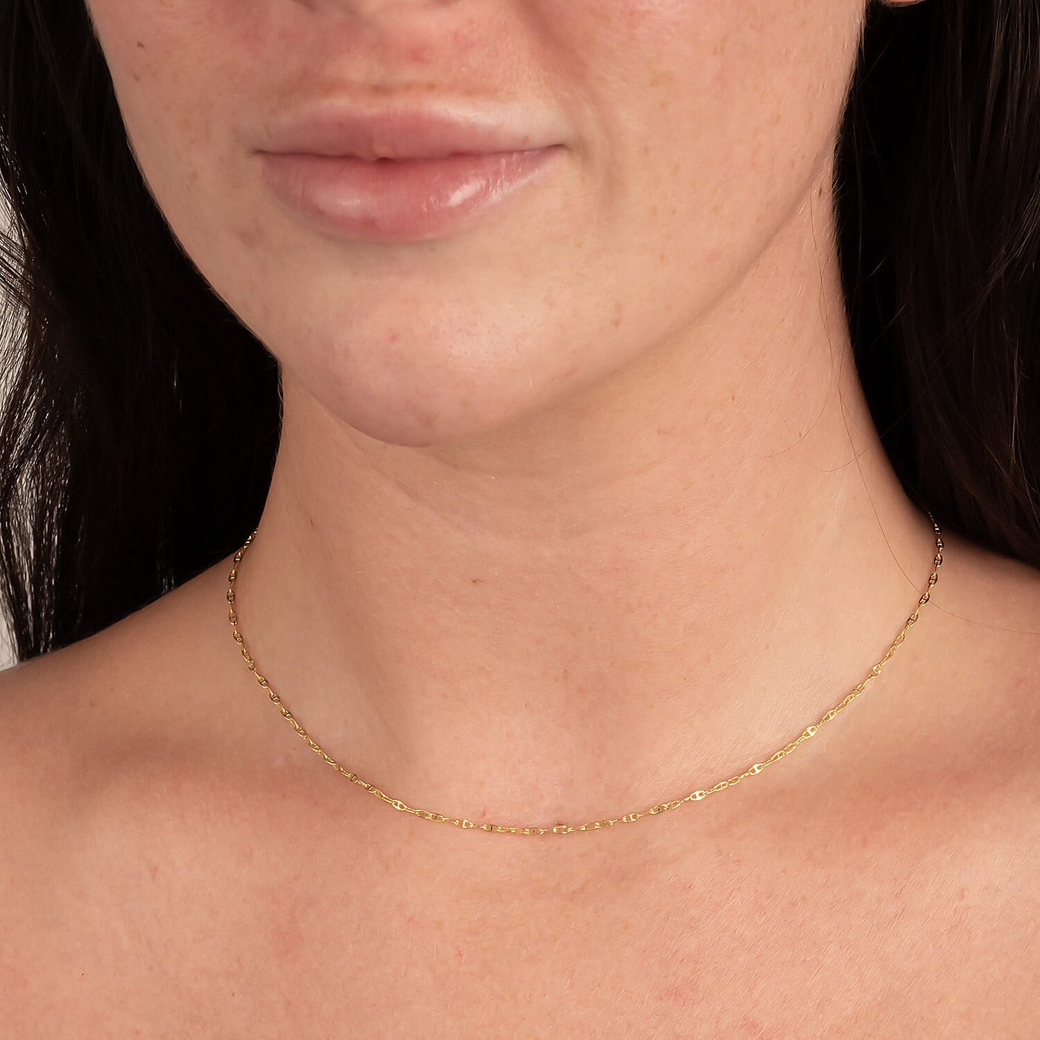 9K Yellow Gold Flat Rambo Chain 18 Inch