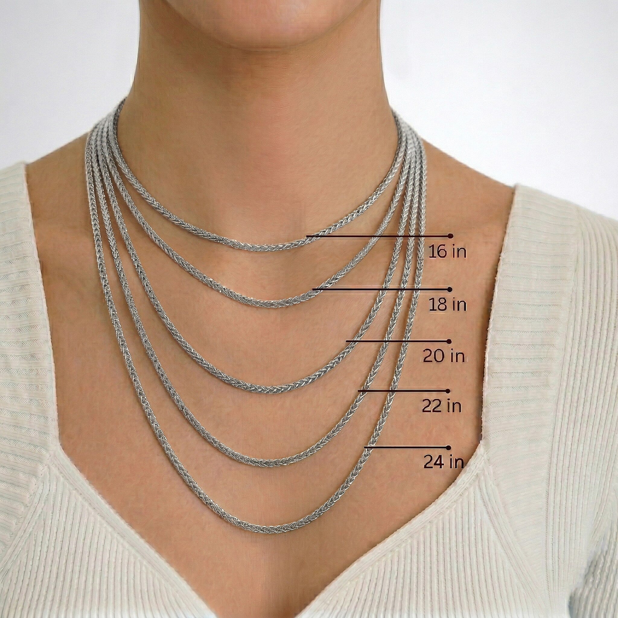 9K White Gold  Chain (Size - 20),  Gold Wt. 1.3 Gms