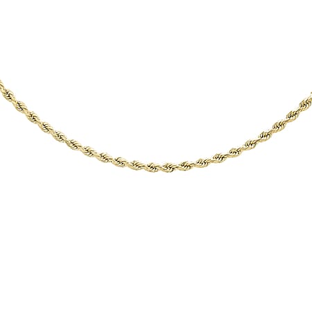 Diamond Cut Rope Chain 18 Inch in 9K Yellow Gold Diamond Cut Rope Chain 18 Inch in 9K Yellow Gold