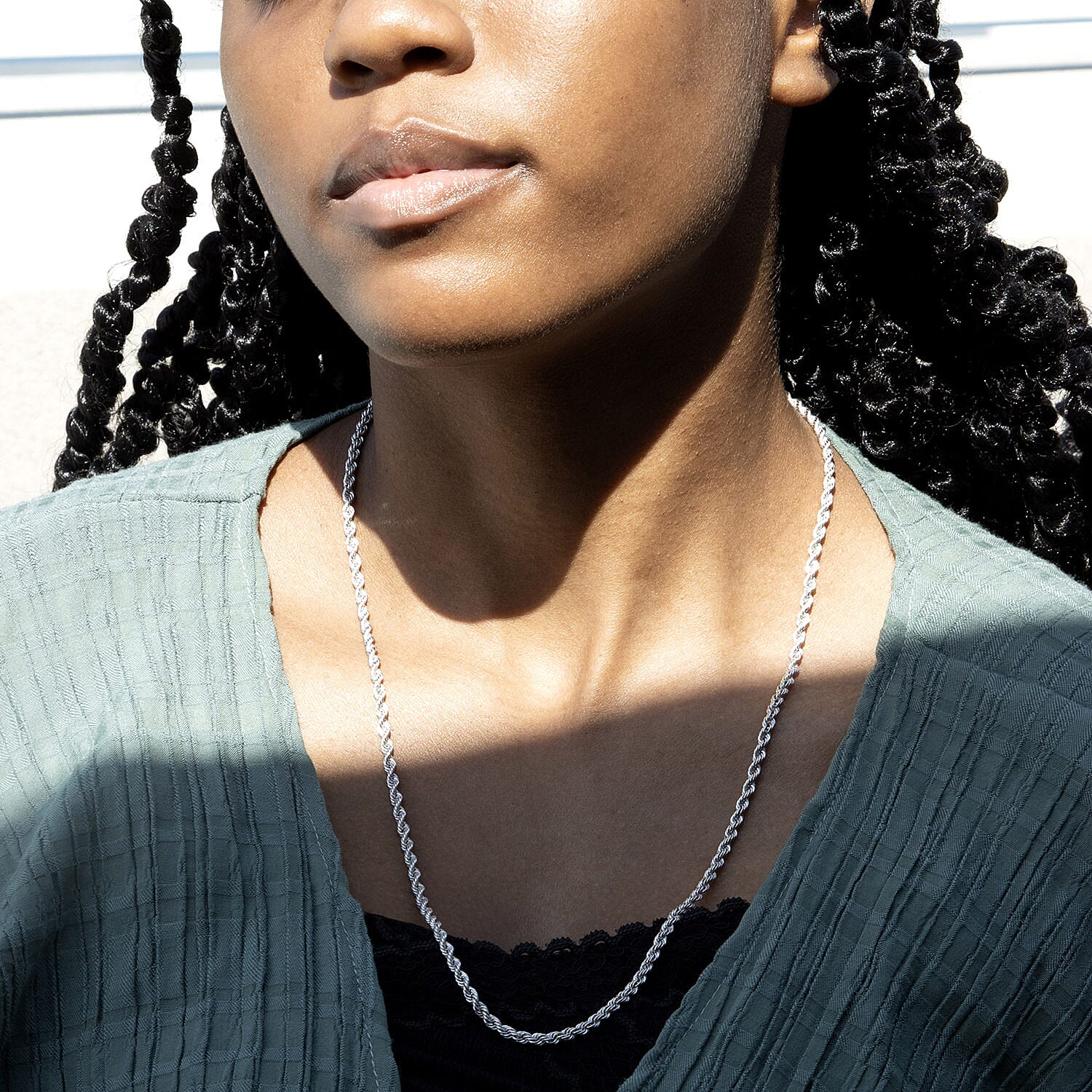 9K White Gold  Chain (Size - 24),  Gold Wt. 5.3 Gms