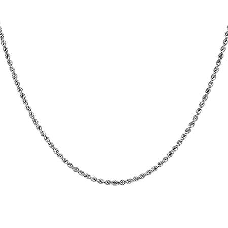 3.2mm Hollow Rope Chain 22 Inch in 9K White Gold