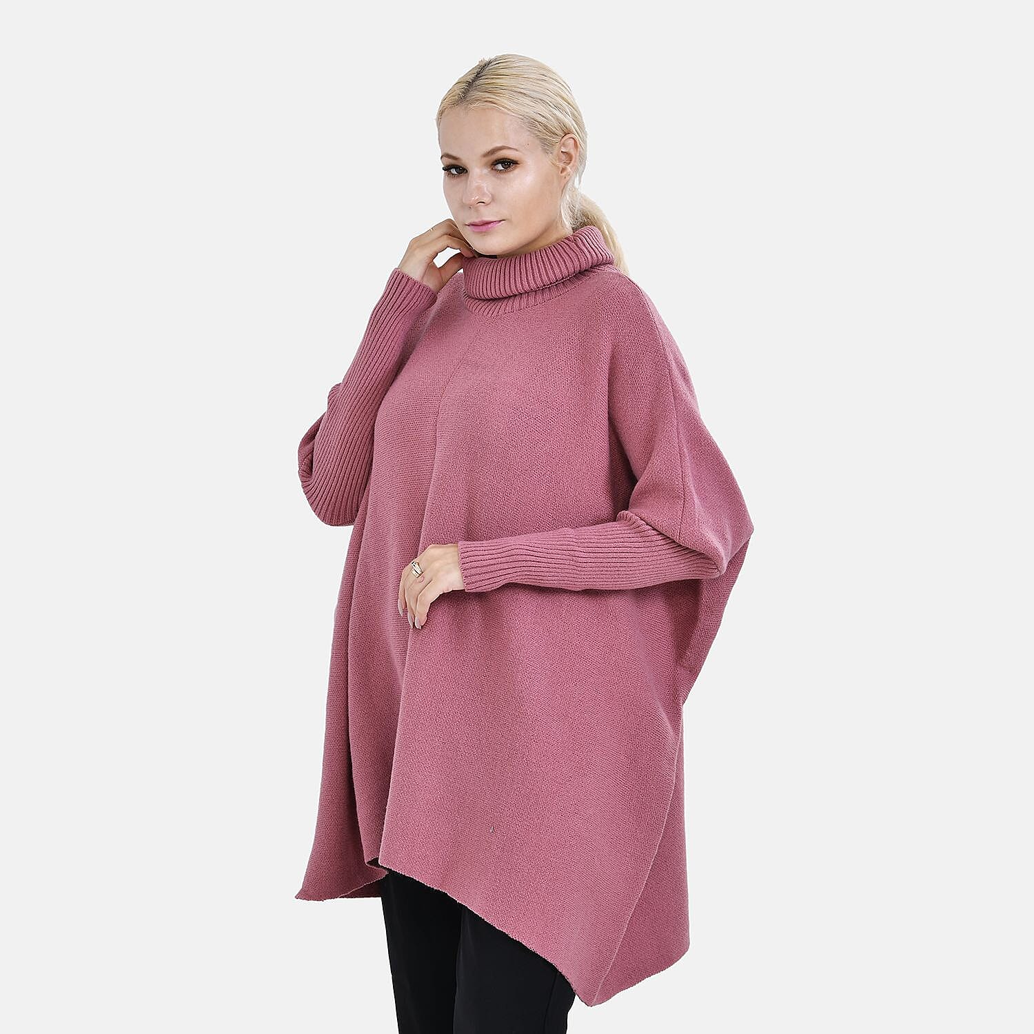 Tamsy Acrylic Solid Jumper Size 8-18 - Pink - Khaki