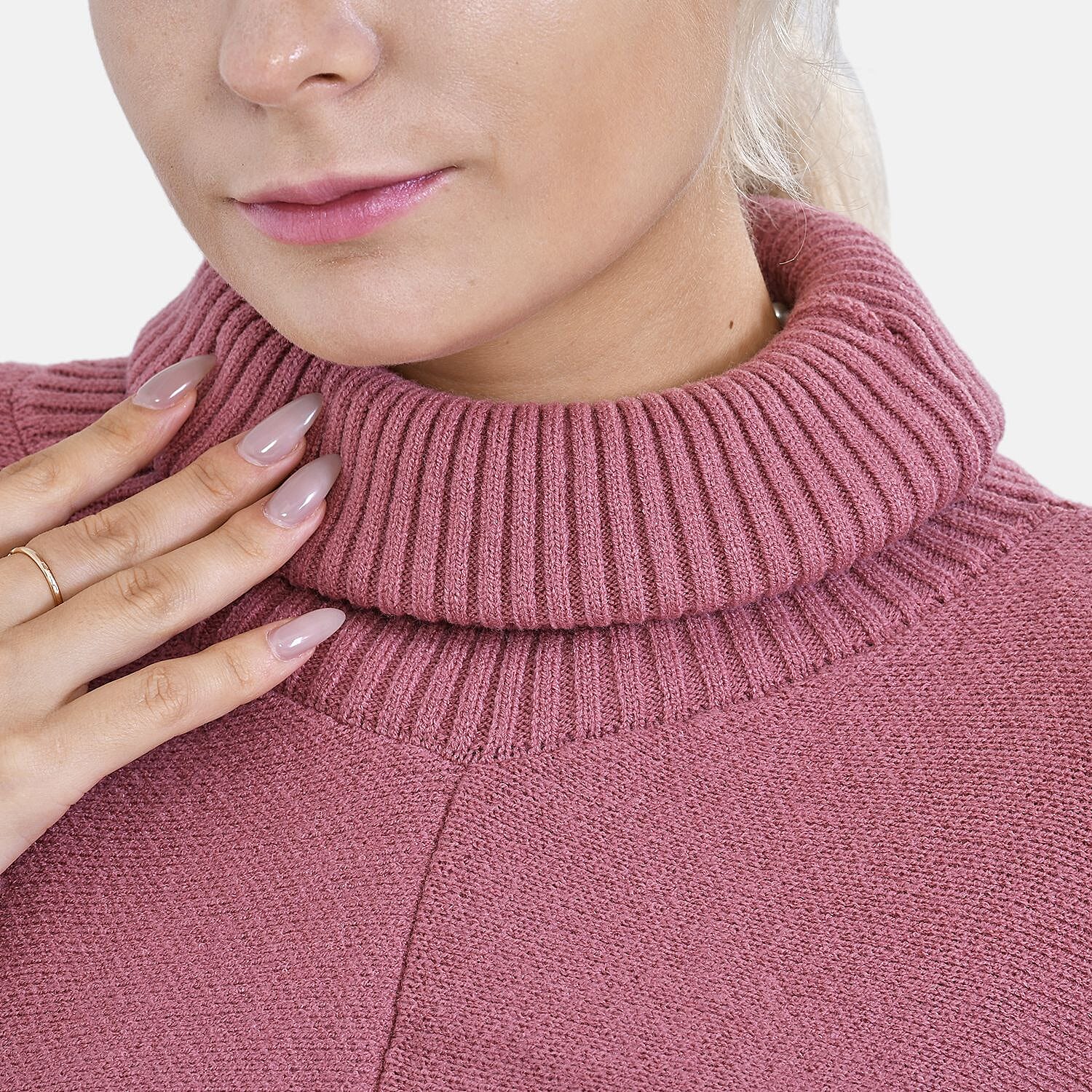 Tamsy Acrylic Solid Jumper Size 8-18 - Pink - Khaki