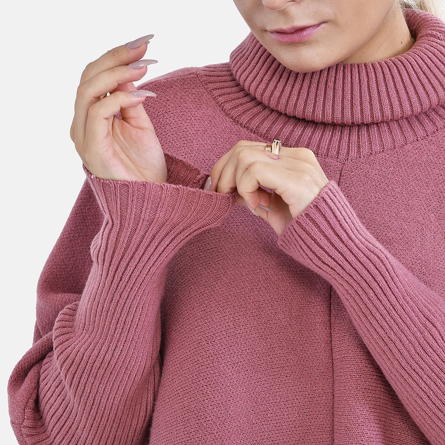 Tamsy Acrylic Solid Jumper Size 8-18 - Pink - Khaki