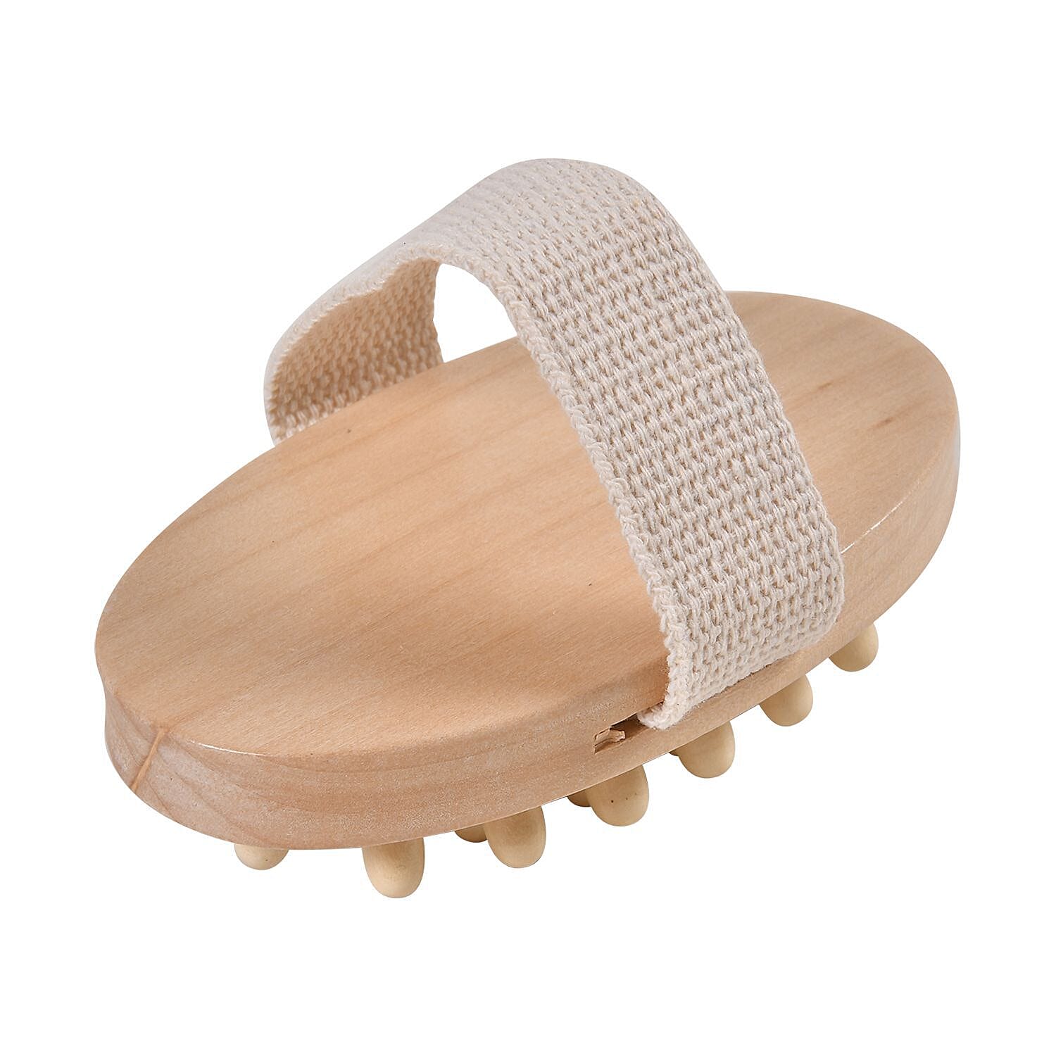 Set of 6 Eco bath accessories -  bath belt, wooden foot file, mesh sponge, loofah block, oval sisal pad, oval wooden body massager