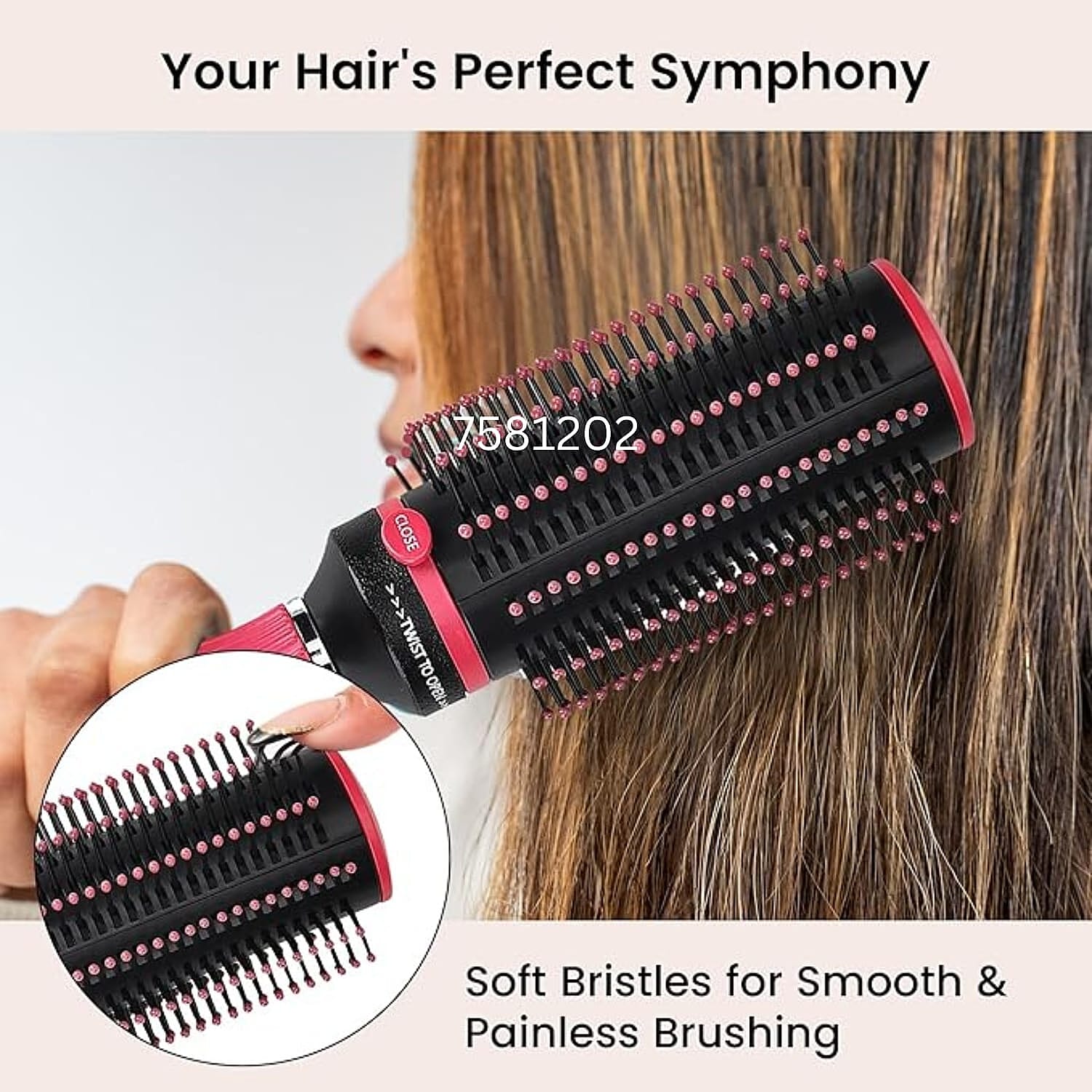 Neomi - Retractable Detangle Hair Brush for Curly Hair, Straight Hair & Wet Hair, Soft Bristle for Long, Thick & Curly Hair | Easy Clean Travel Brush - Navy
