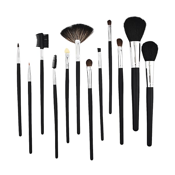 Cetuem 12Piece Professional Makeup Brush Set in a Faux Leather Folding