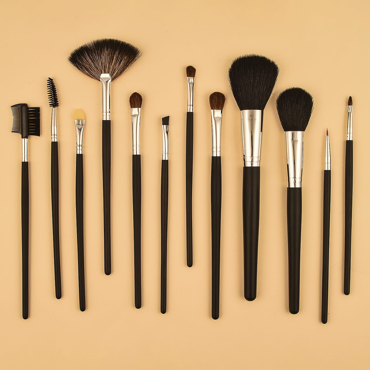 Cetuem 12-Piece Professional Makeup Brush Set in a Faux Leather Folding Case
