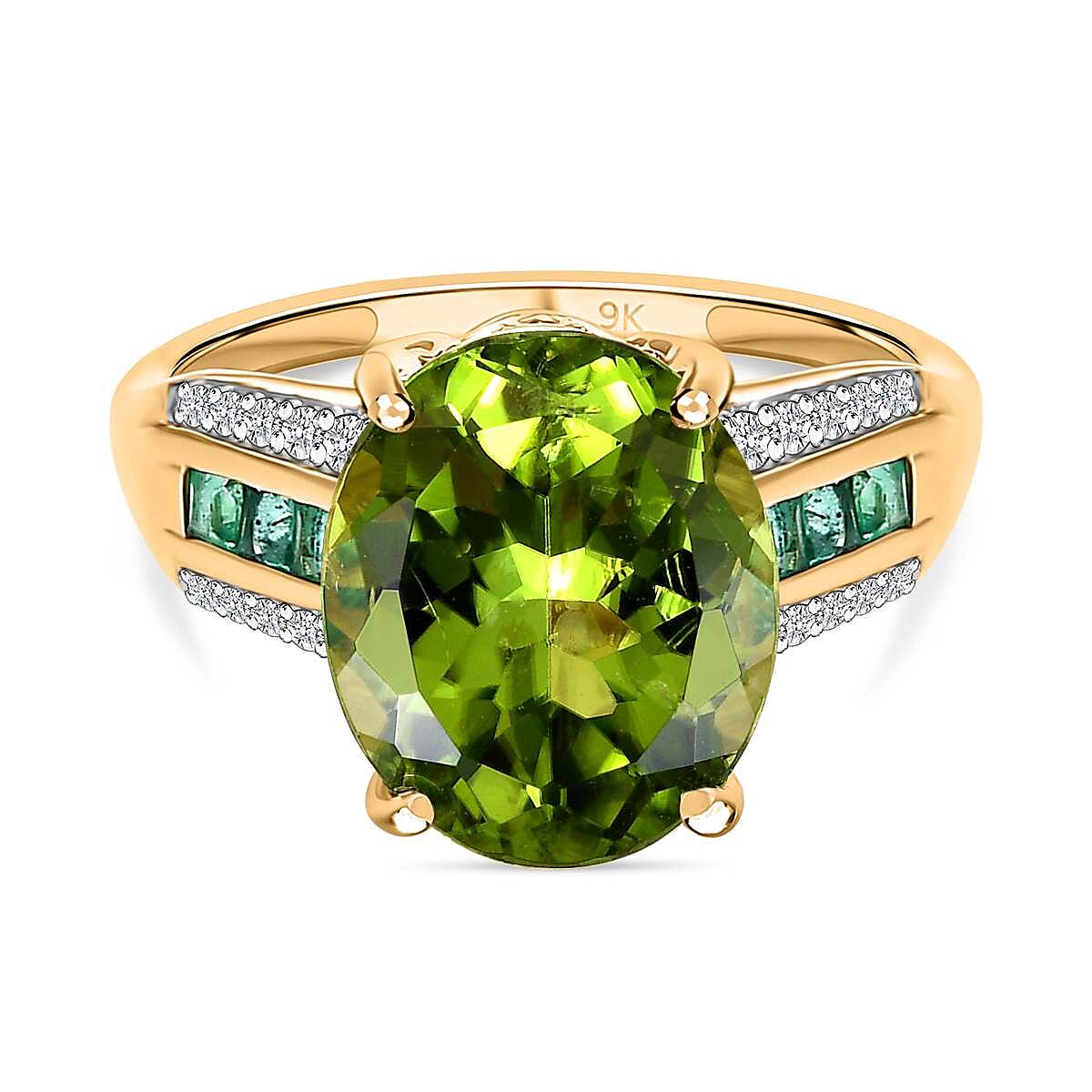 Emerald and store peridot mothers ring