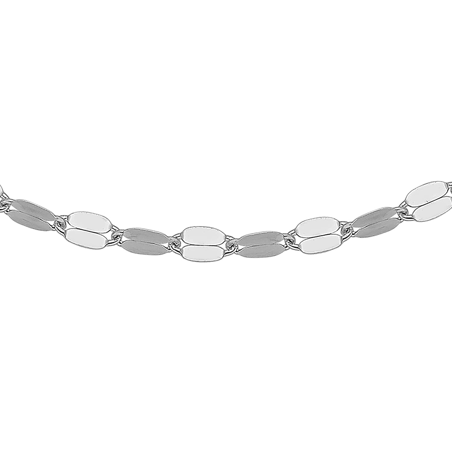 9K White Gold  Chain (Size - 18),  Gold Wt. 0.96 Gms