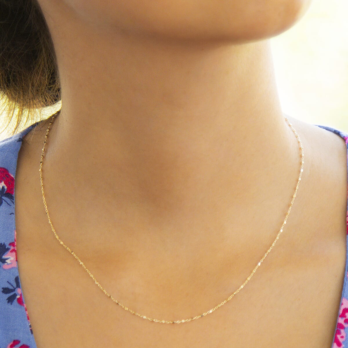 9K Yellow Gold  Chain (Size - 16),  Gold Wt. 1.6 Gms