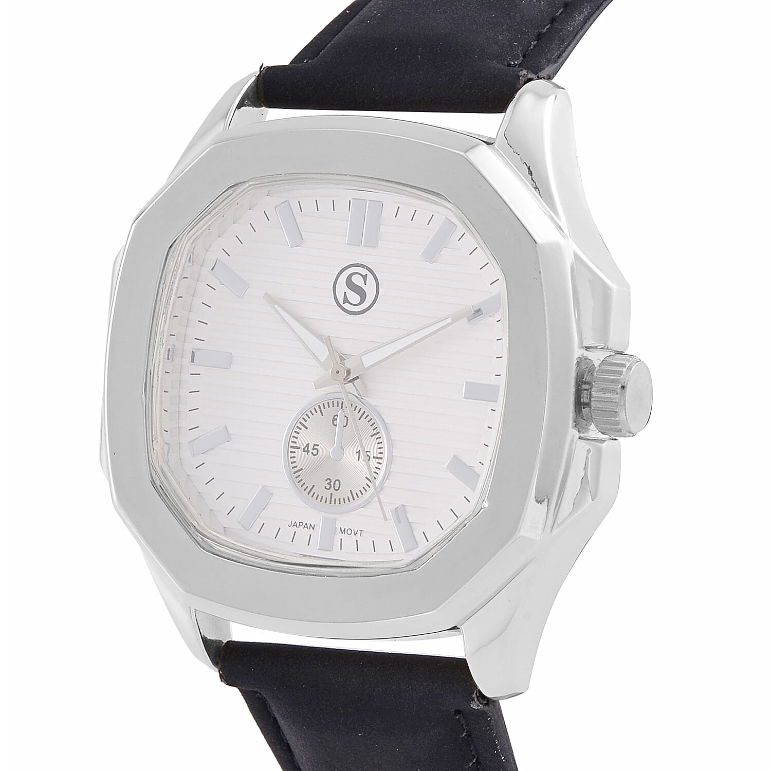 STRADA Japanese Movement Black Dial Water Resistant Watch with Stainless Steel Back