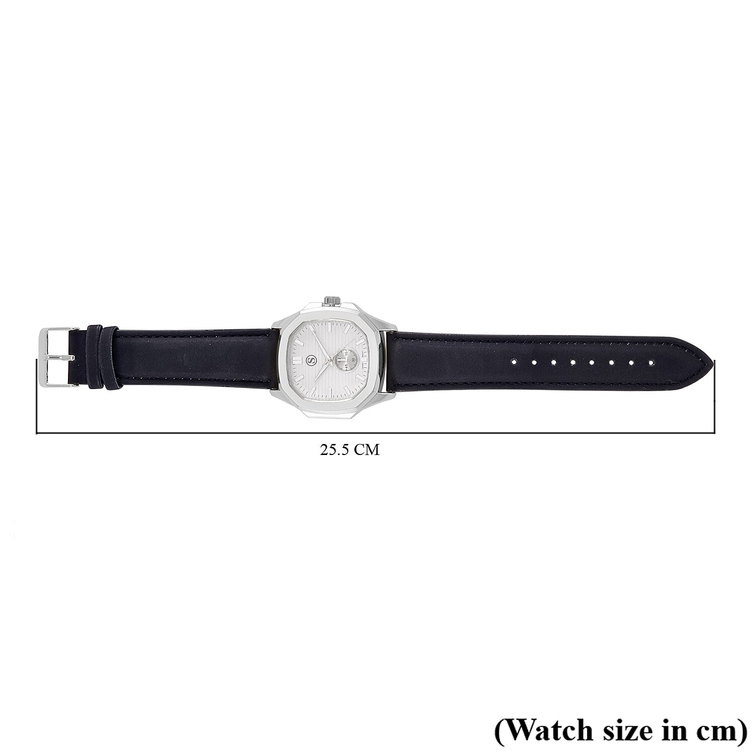 STRADA Japanese Movement Black Dial Water Resistant Watch with Stainless Steel Back