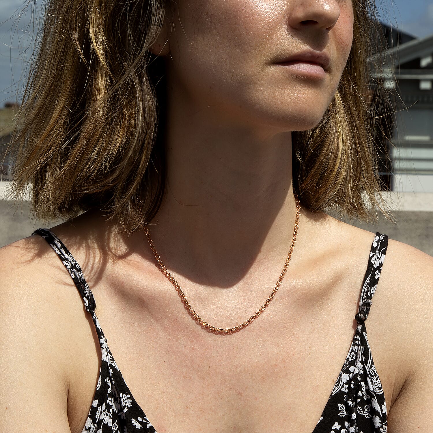 9K Rose Gold Chain (Size - 18), Gold Wt. 3.8 Gms 9K Rose Gold Chain (Size - 18), Gold Wt. 3.8 Gms