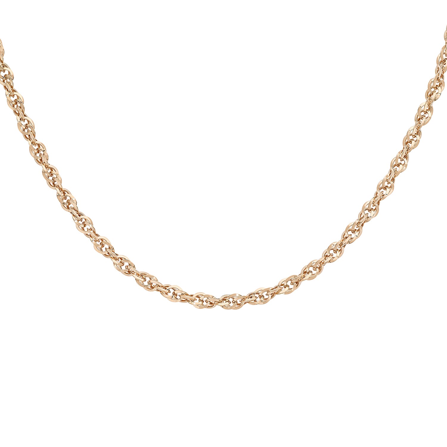 Diamond Cut Prince of Wales Chain 16 Inch in 9K Gold