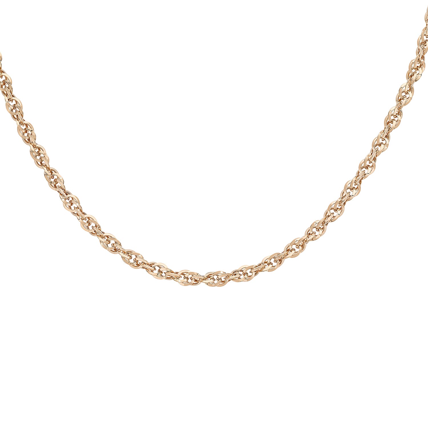 Diamond Cut Prince of Wales Chain 16 Inch in 9K Gold