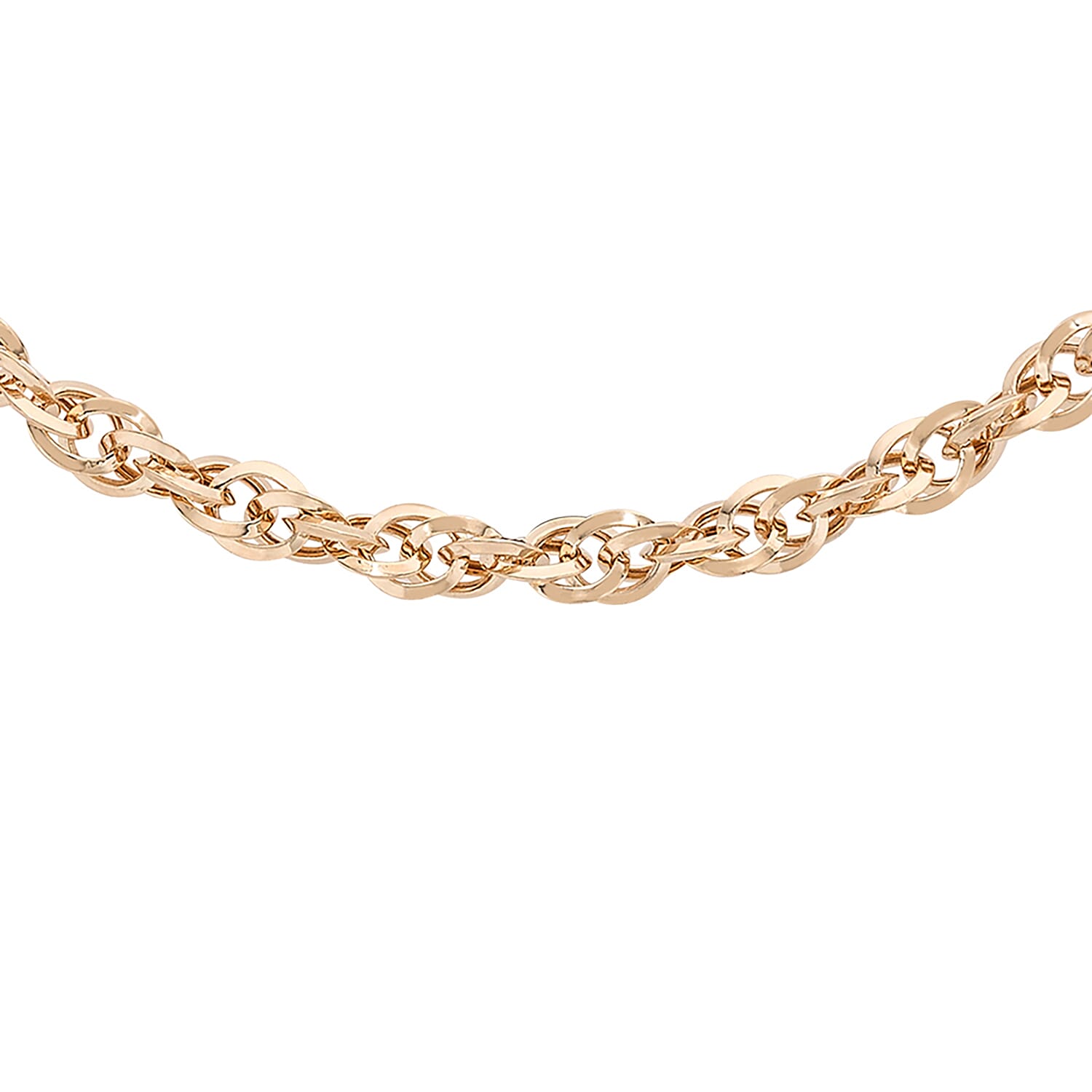 Diamond Cut Prince of Wales Chain 16 Inch in 9K Gold