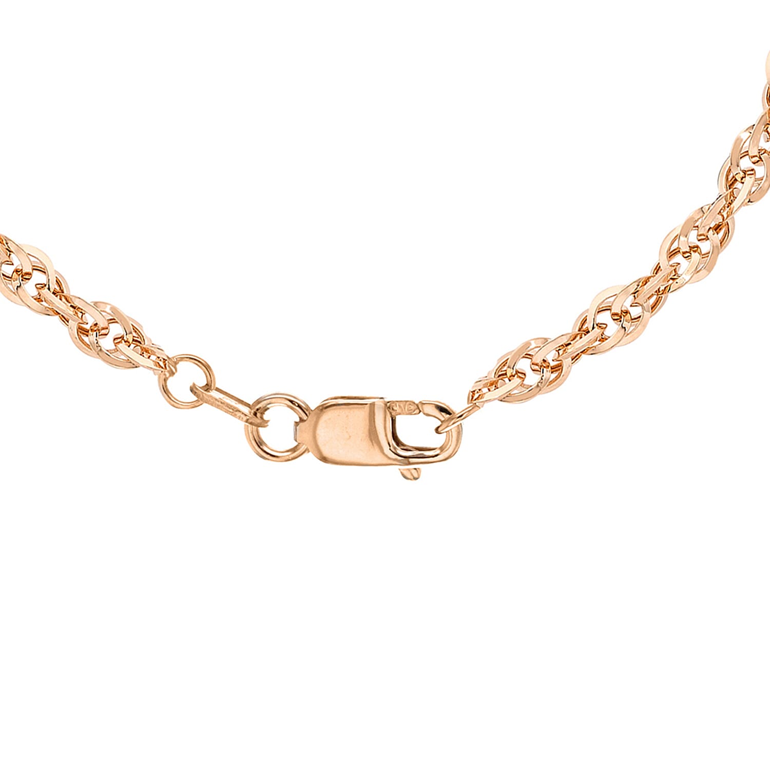 Diamond Cut Prince of Wales Chain 16 Inch in 9K Gold