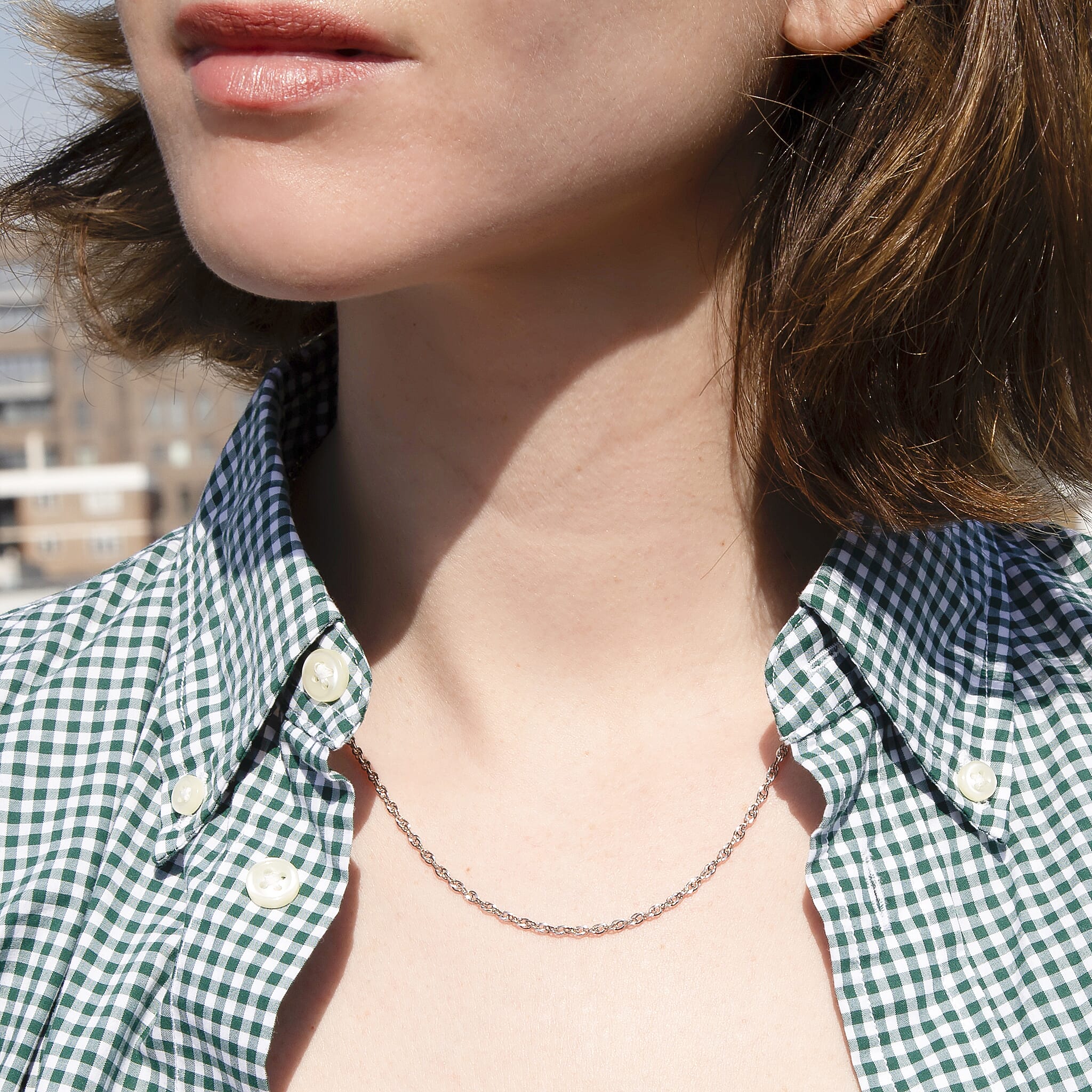 9K White Gold  Chain (Size - 18),  Gold Wt. 1.8 Gms