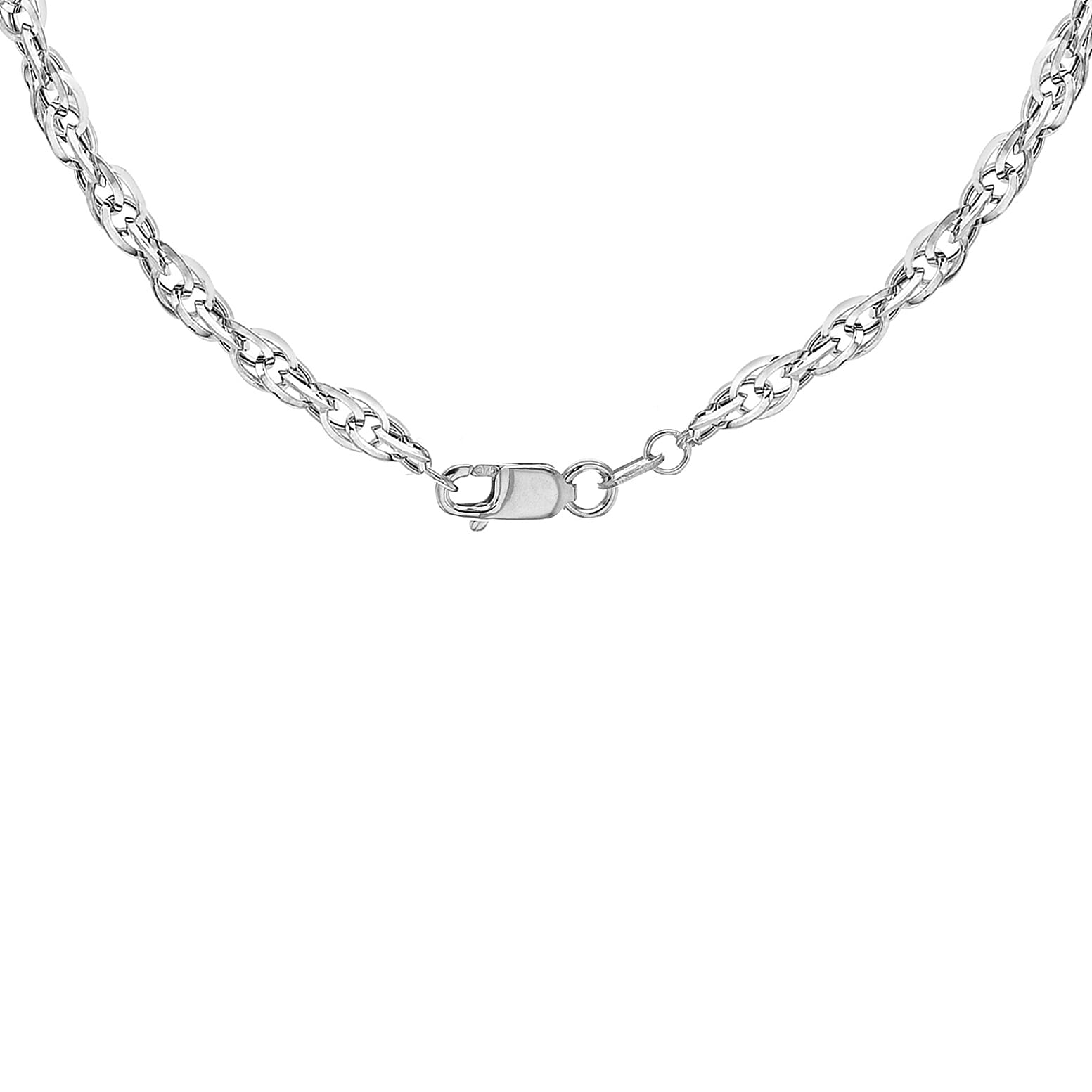 9K White Gold  Chain (Size - 18),  Gold Wt. 1.8 Gms